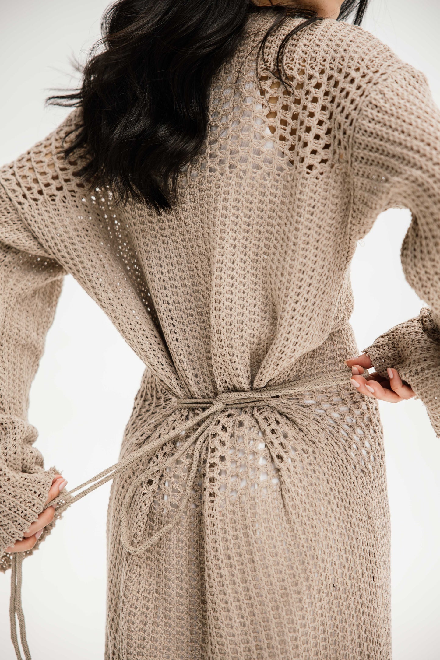 The Fish Net dress in Tan