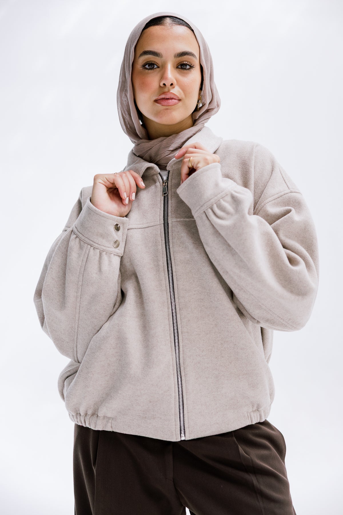 Daily Bomber Jacket in Greige