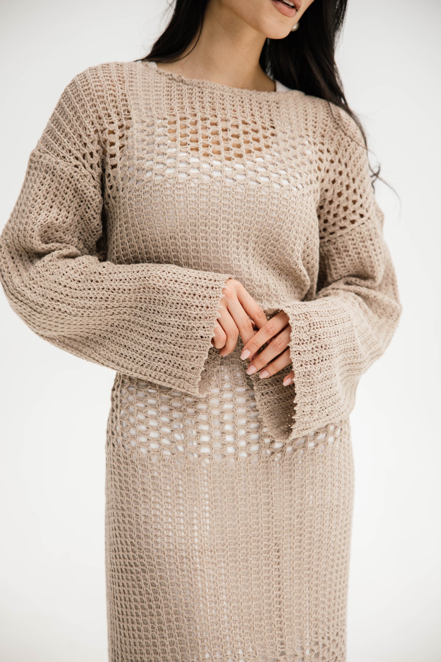 The Fish Net dress in Tan