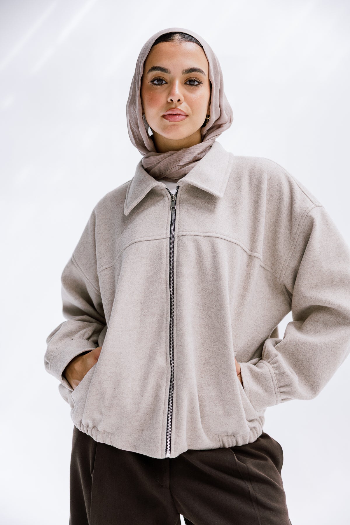 Daily Bomber Jacket in Greige