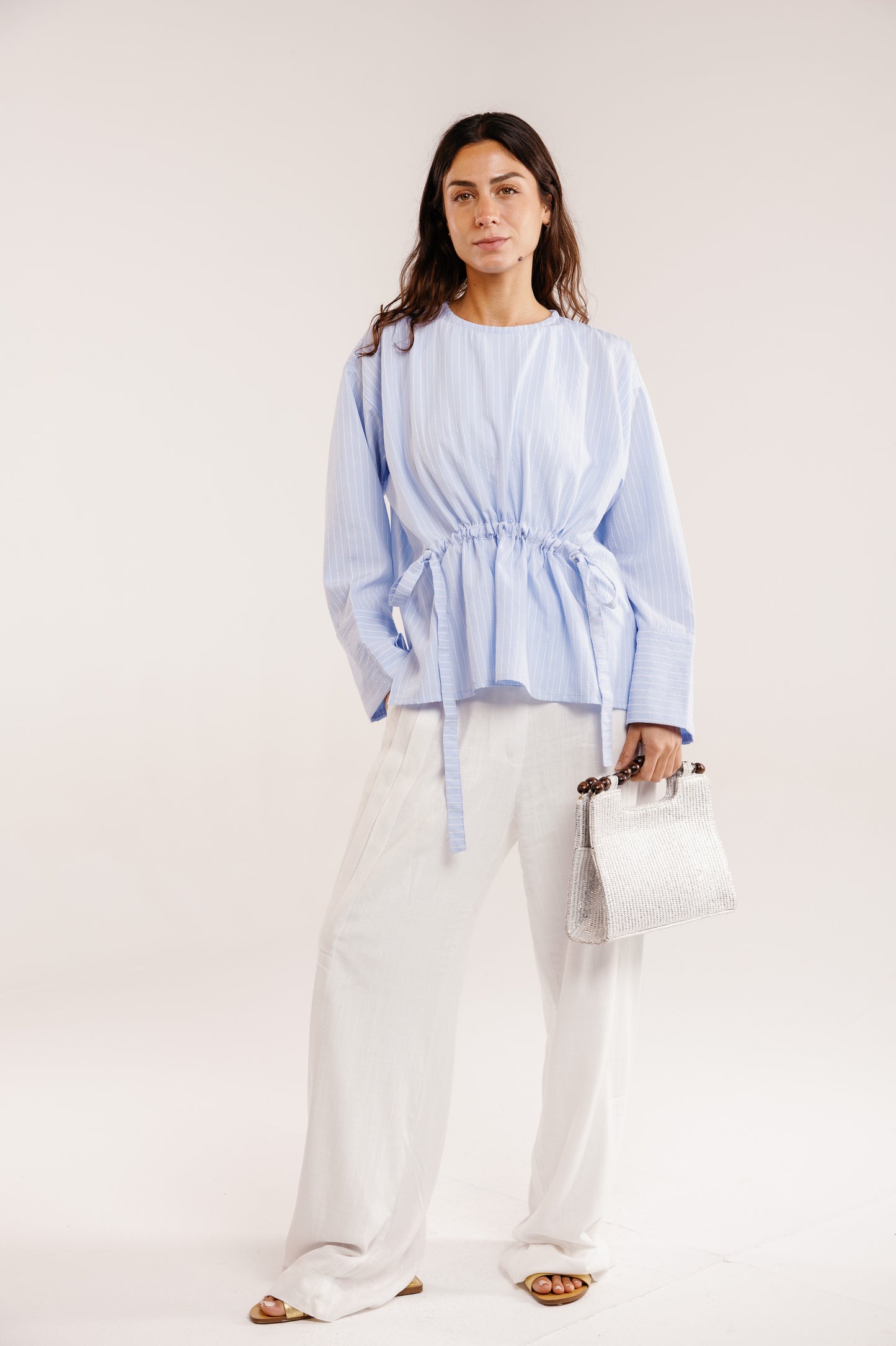 The Liner Blouse in Sky Blue