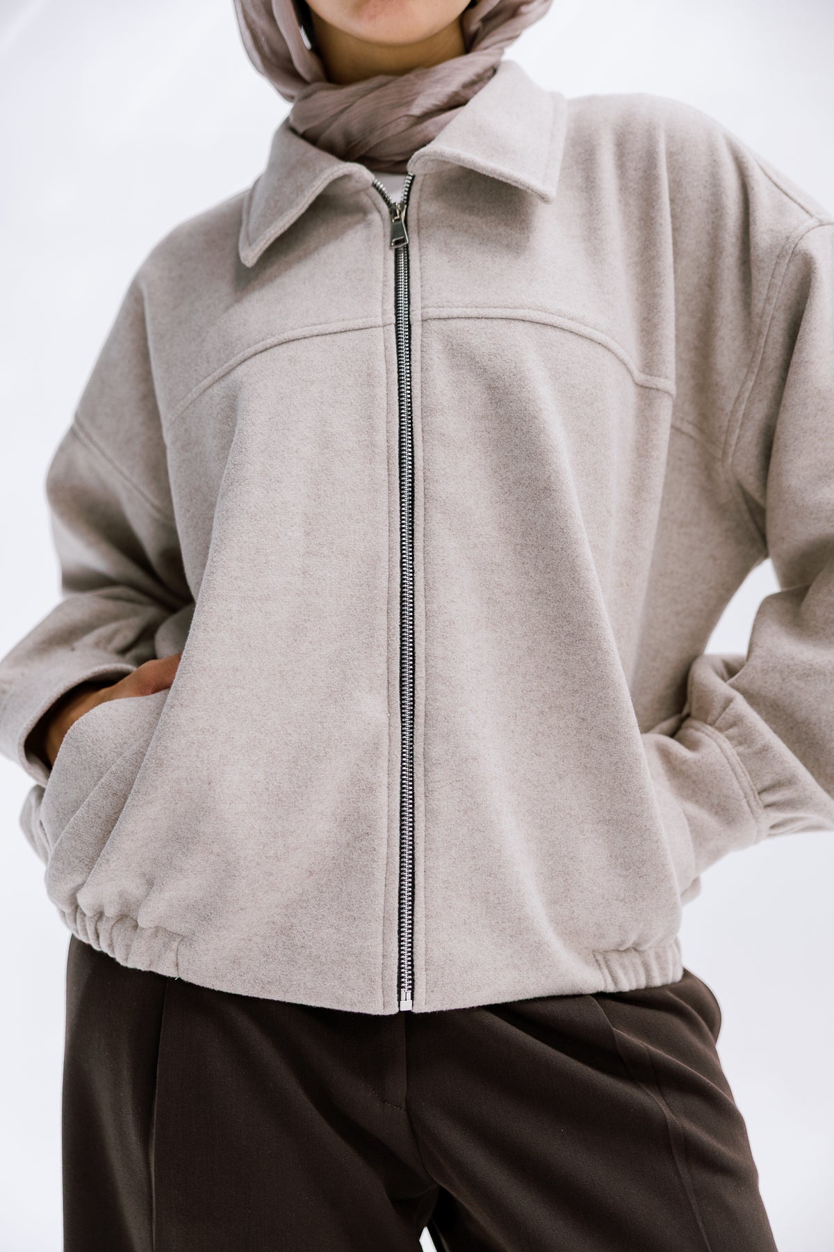 Daily Bomber Jacket in Greige