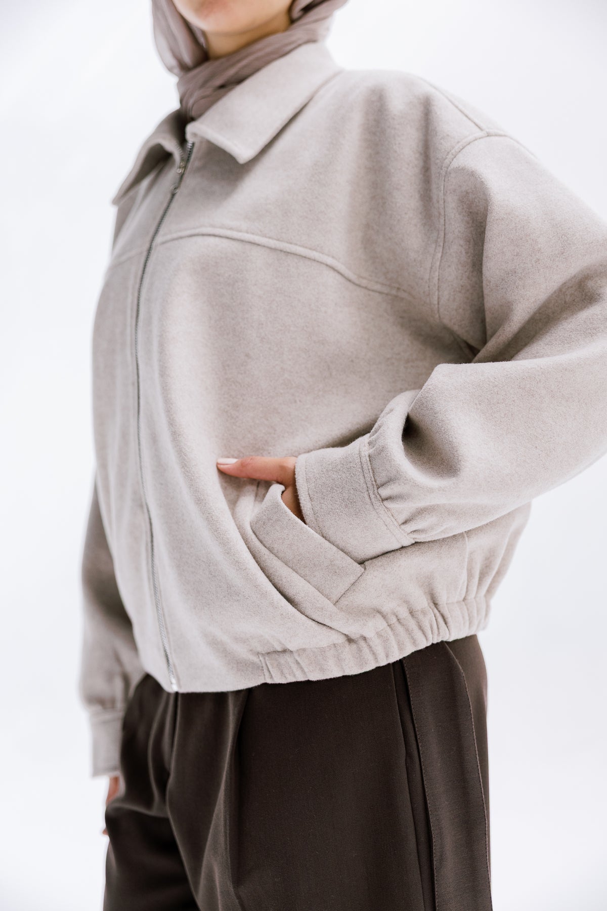 Daily Bomber Jacket in Greige