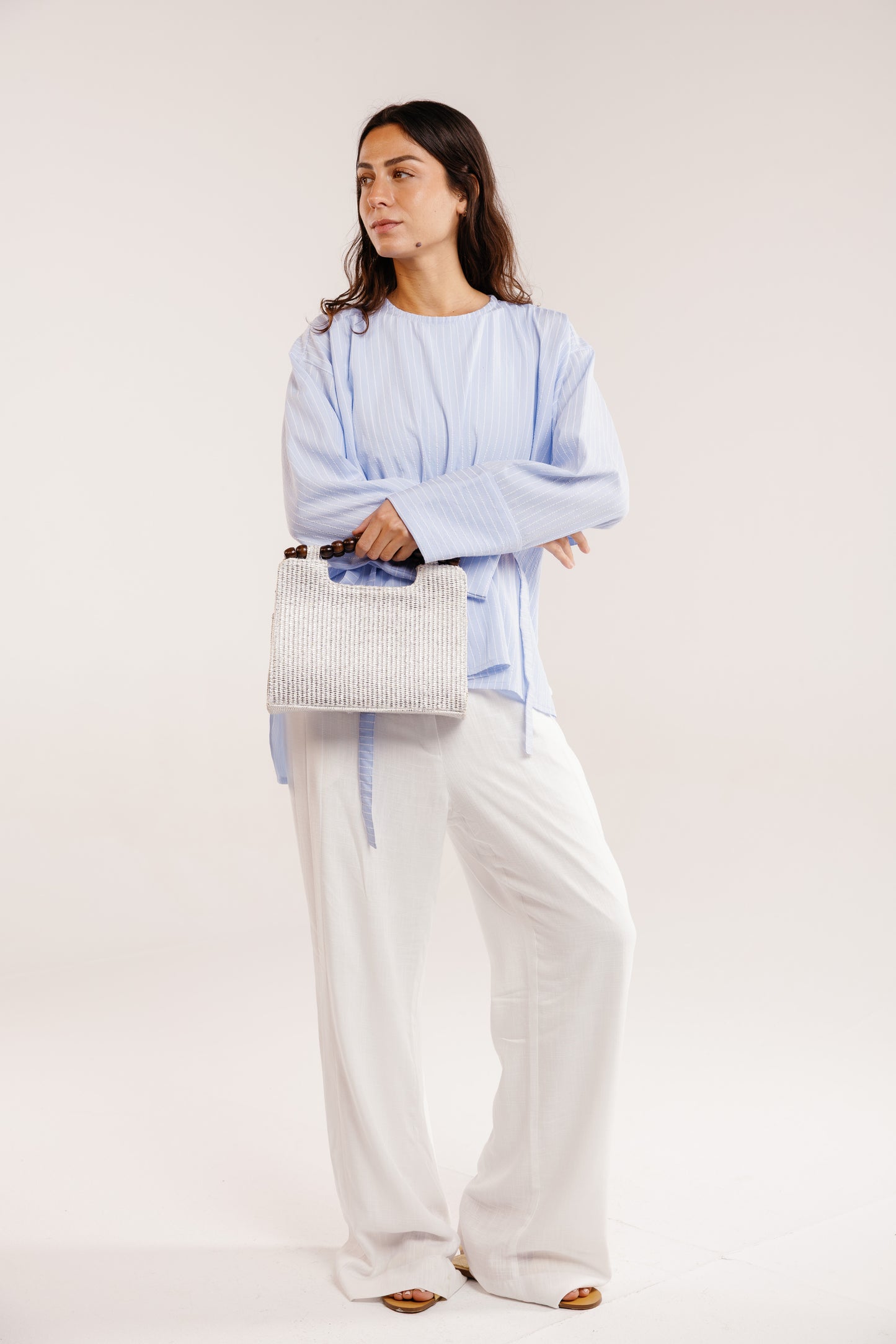The Liner Blouse in Sky Blue