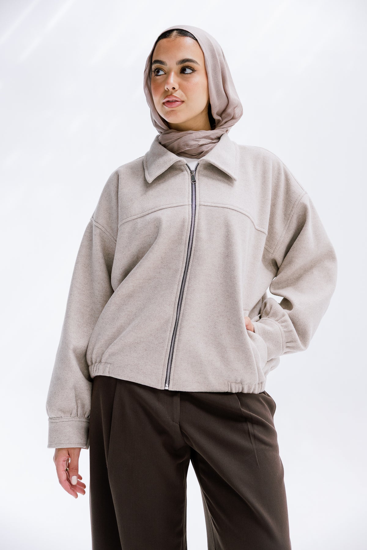 Daily Bomber Jacket in Greige