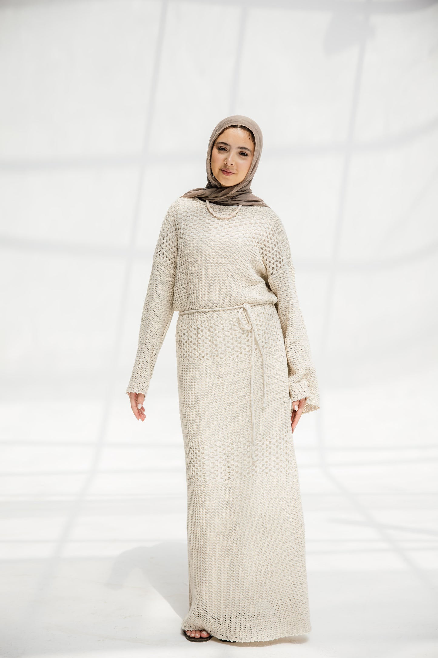 The Fish Net dress in Oat