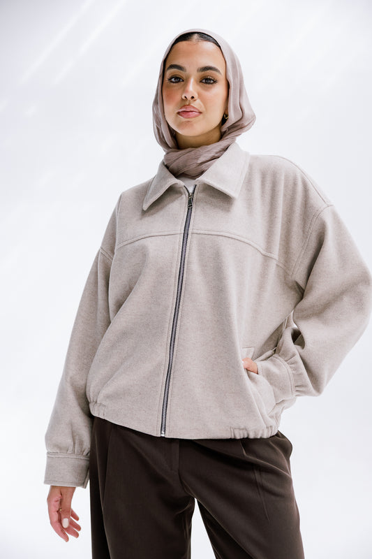Daily Bomber Jacket in Greige