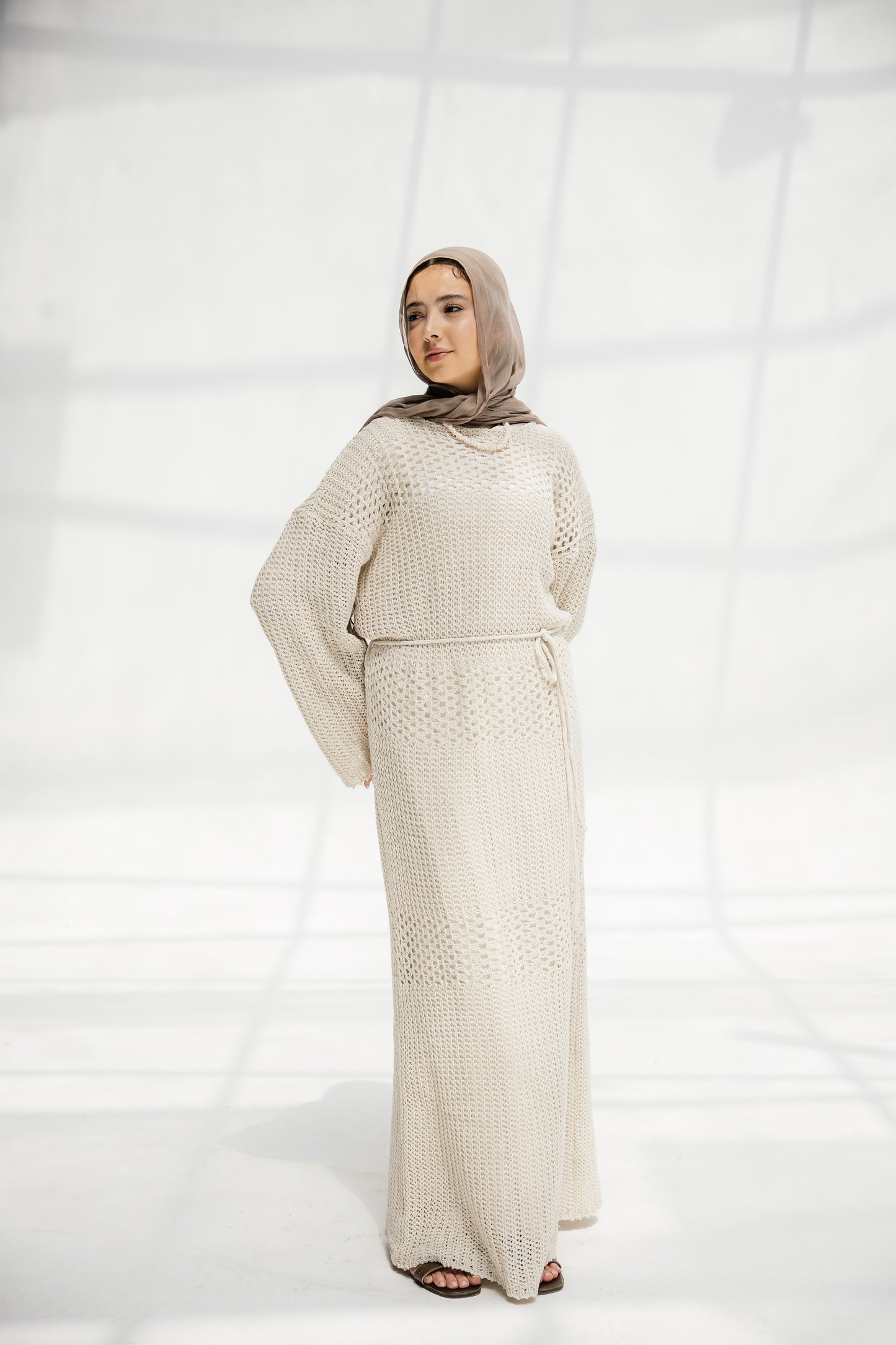 The Fish Net dress in Oat