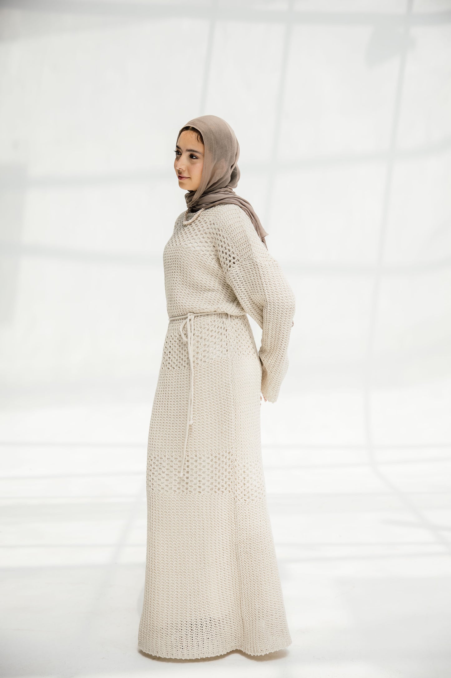 The Fish Net dress in Oat