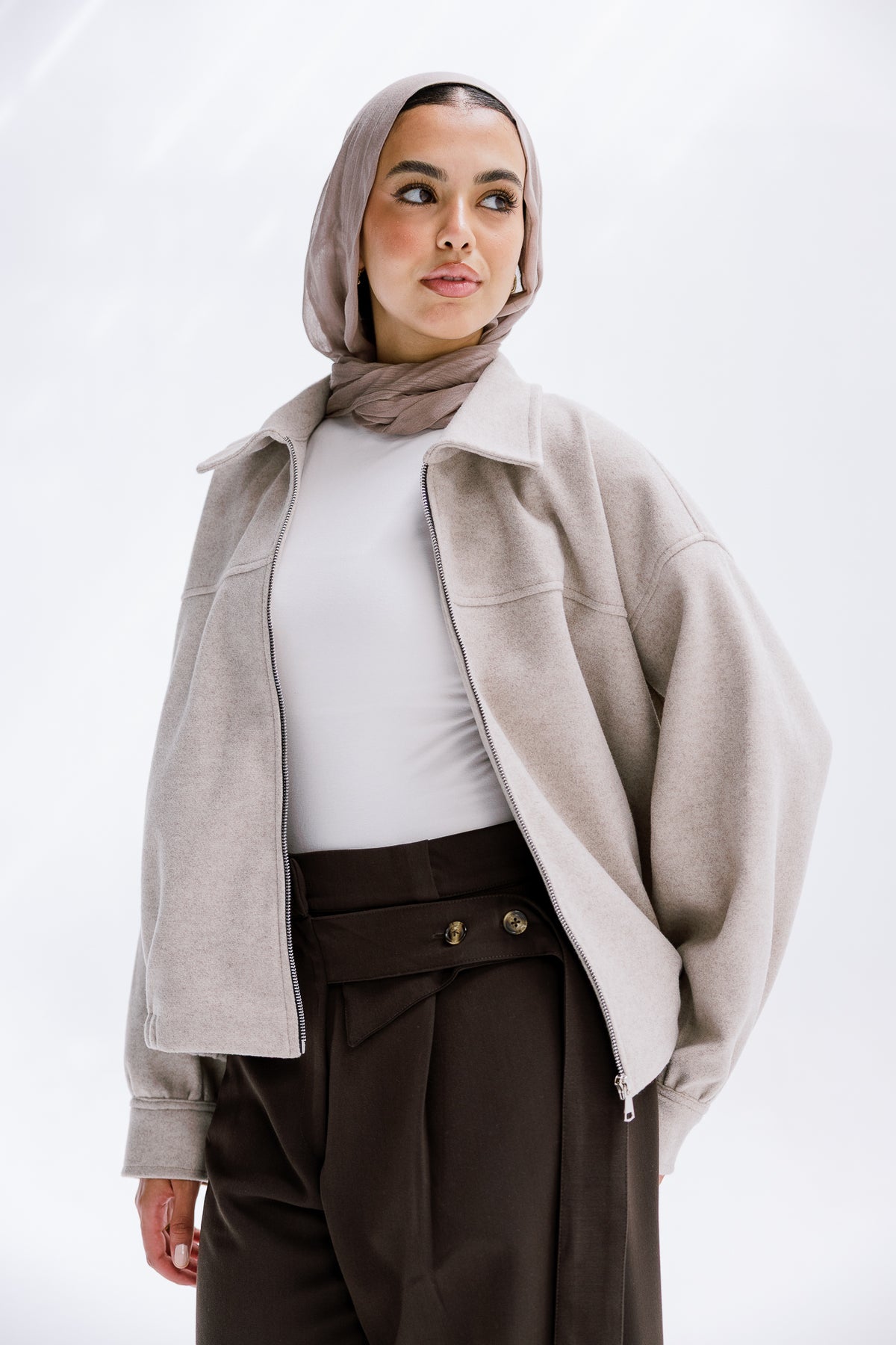 Daily Bomber Jacket in Greige
