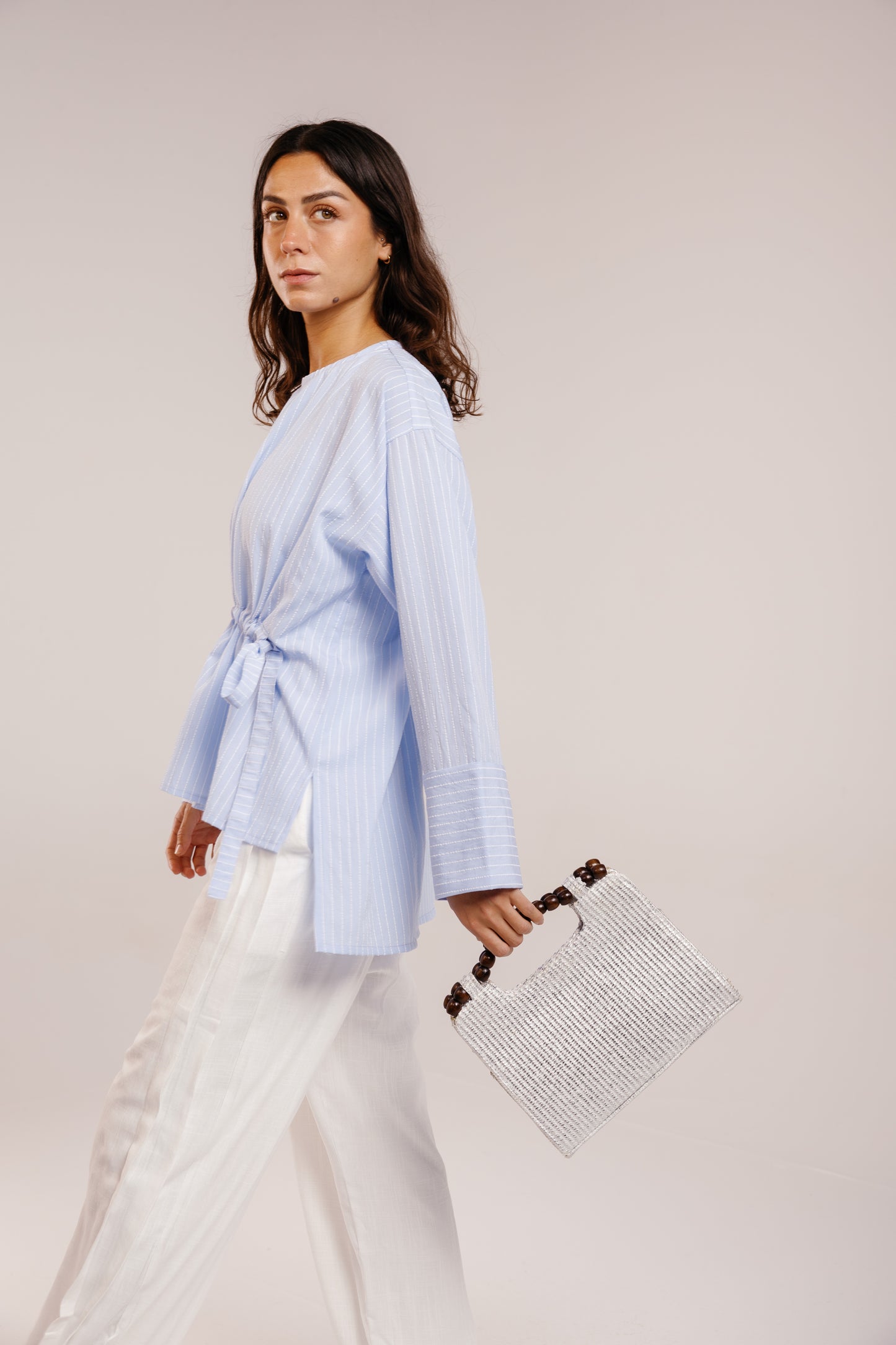 The Liner Blouse in Sky Blue