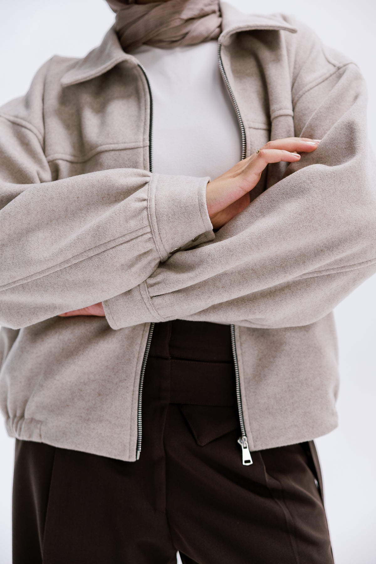 Daily Bomber Jacket in Greige