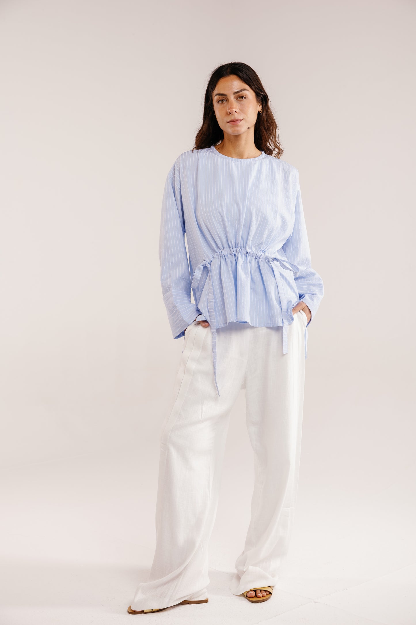 The Liner Blouse in Sky Blue