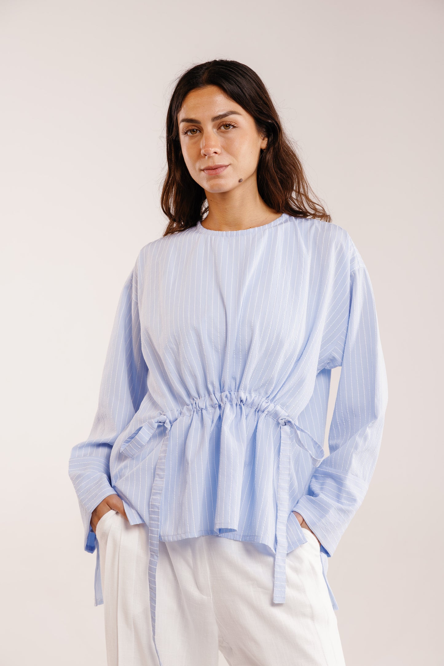 The Liner Blouse in Sky Blue