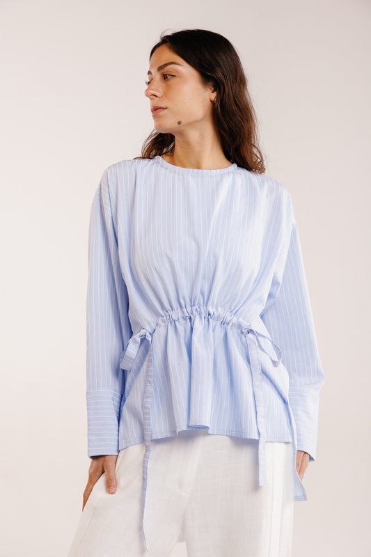 The Liner Blouse in Sky Blue