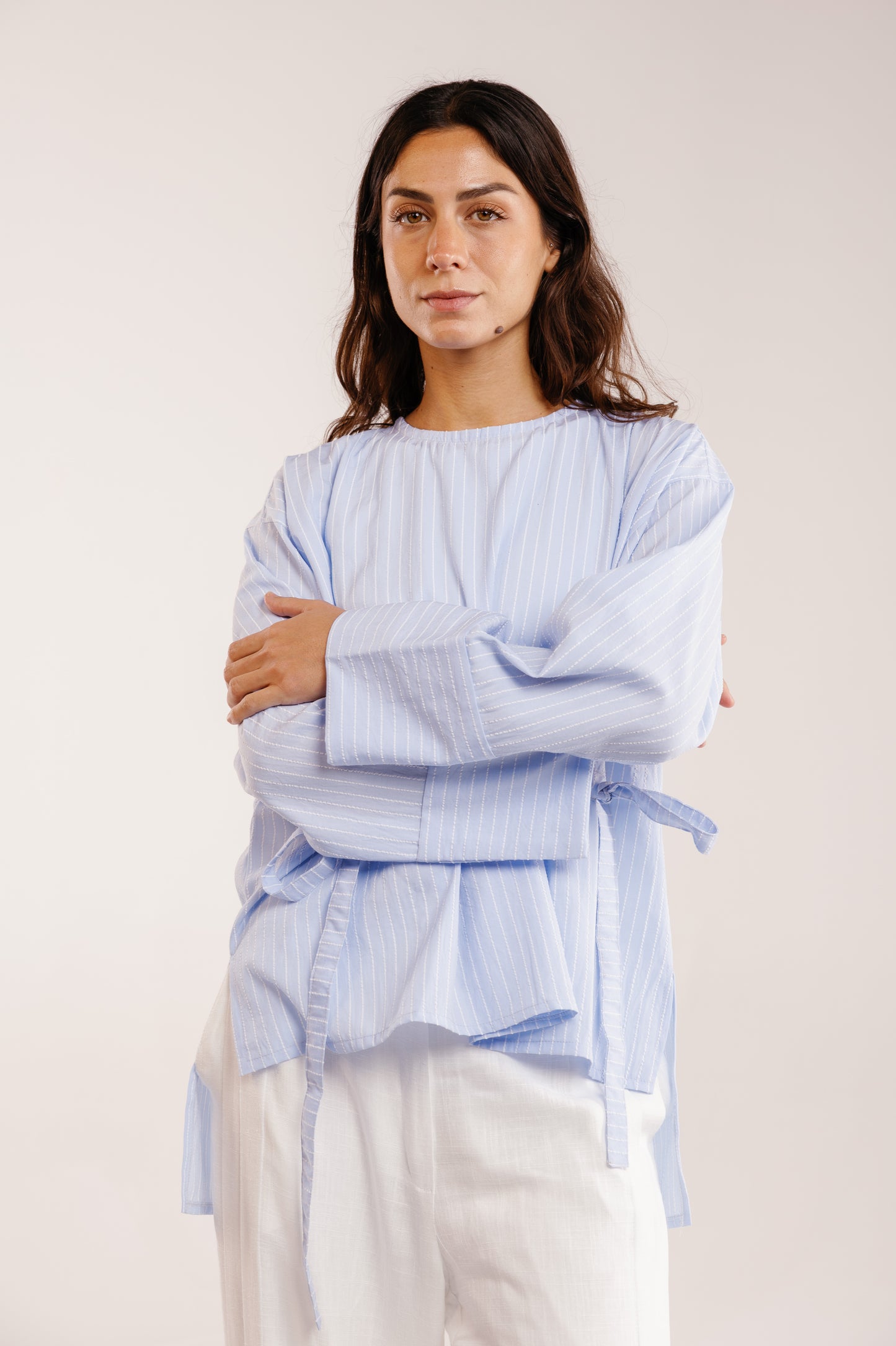 The Liner Blouse in Sky Blue