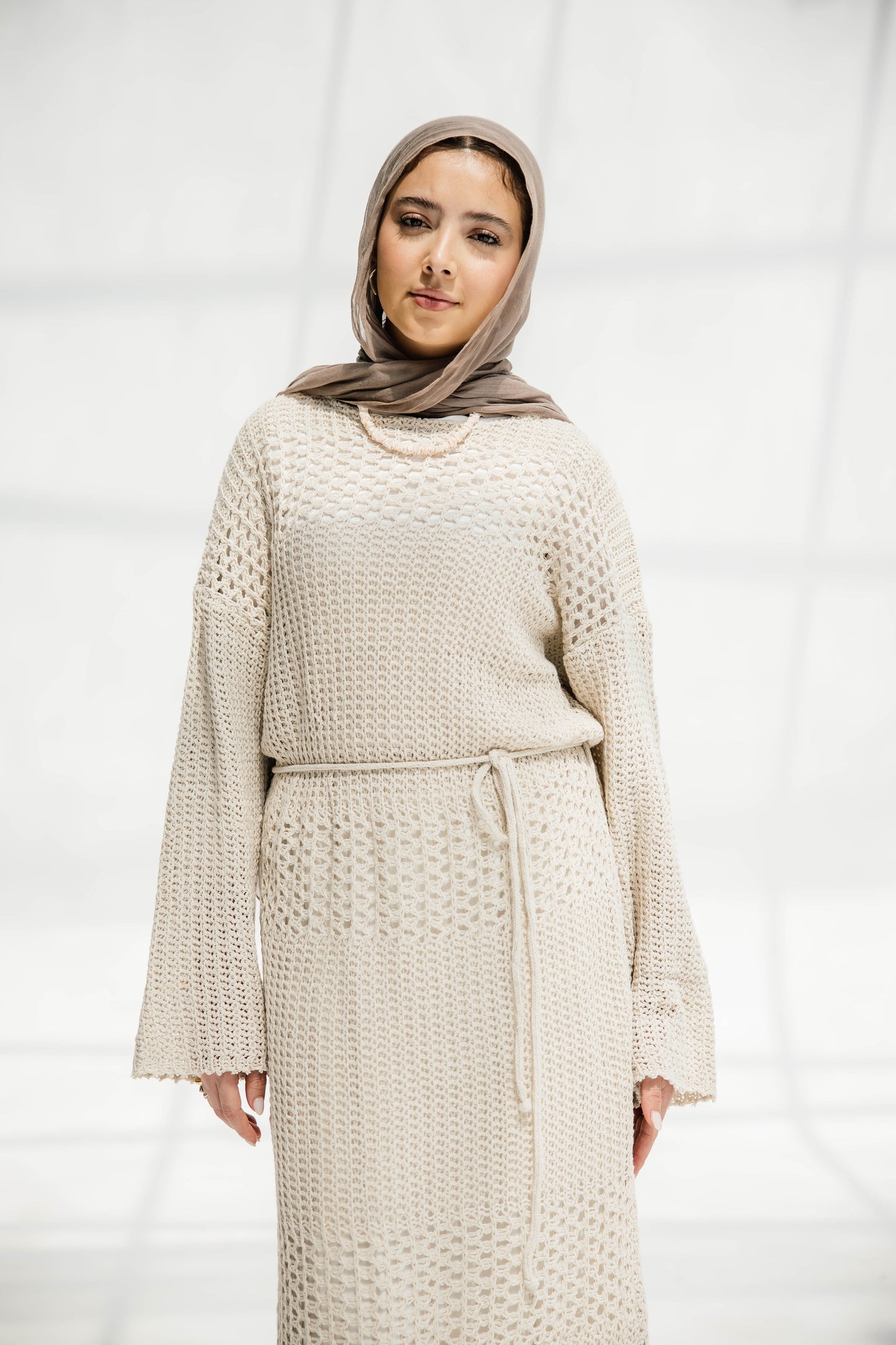 The Fish Net dress in Oat