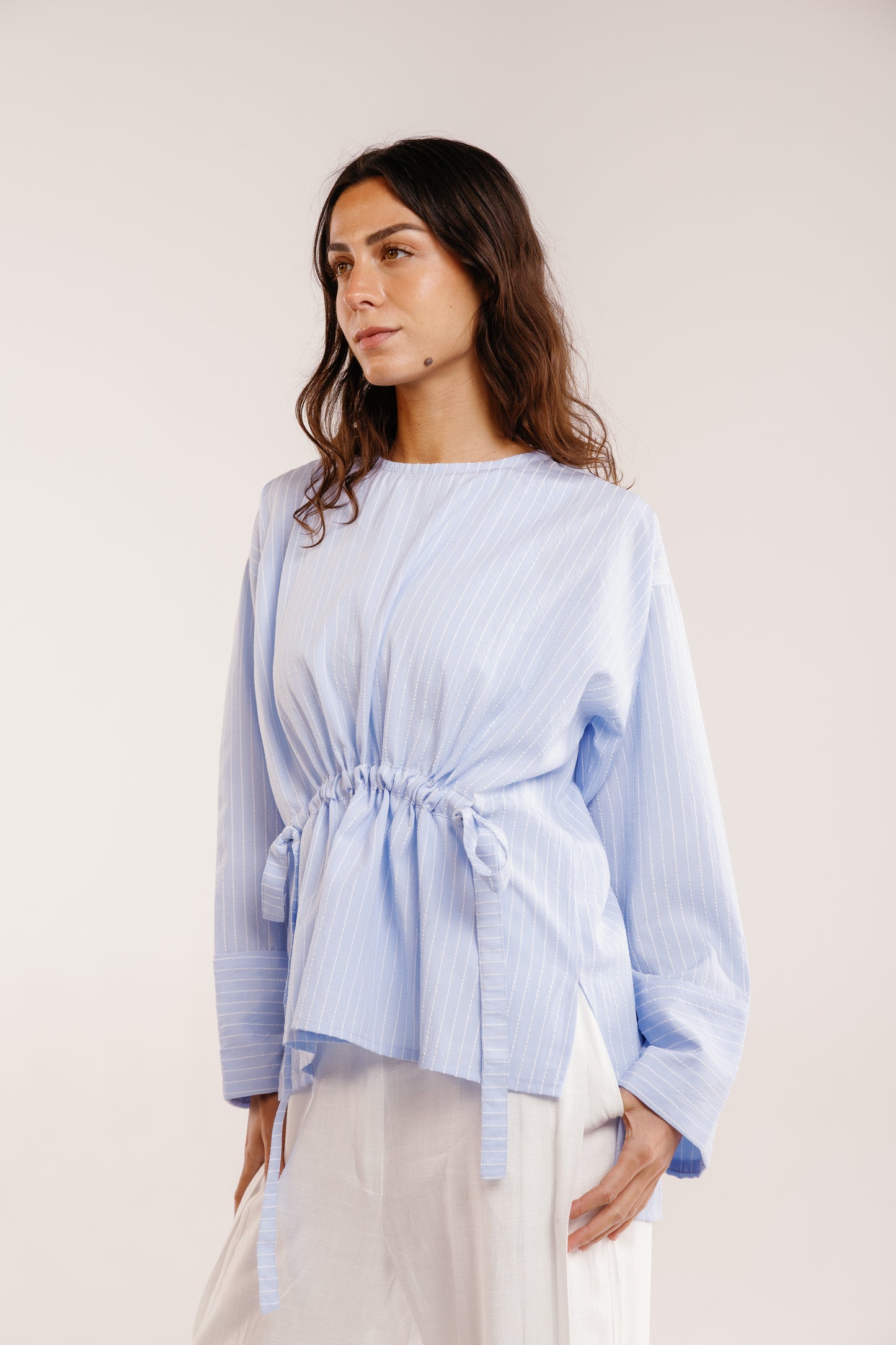 The Liner Blouse in Sky Blue