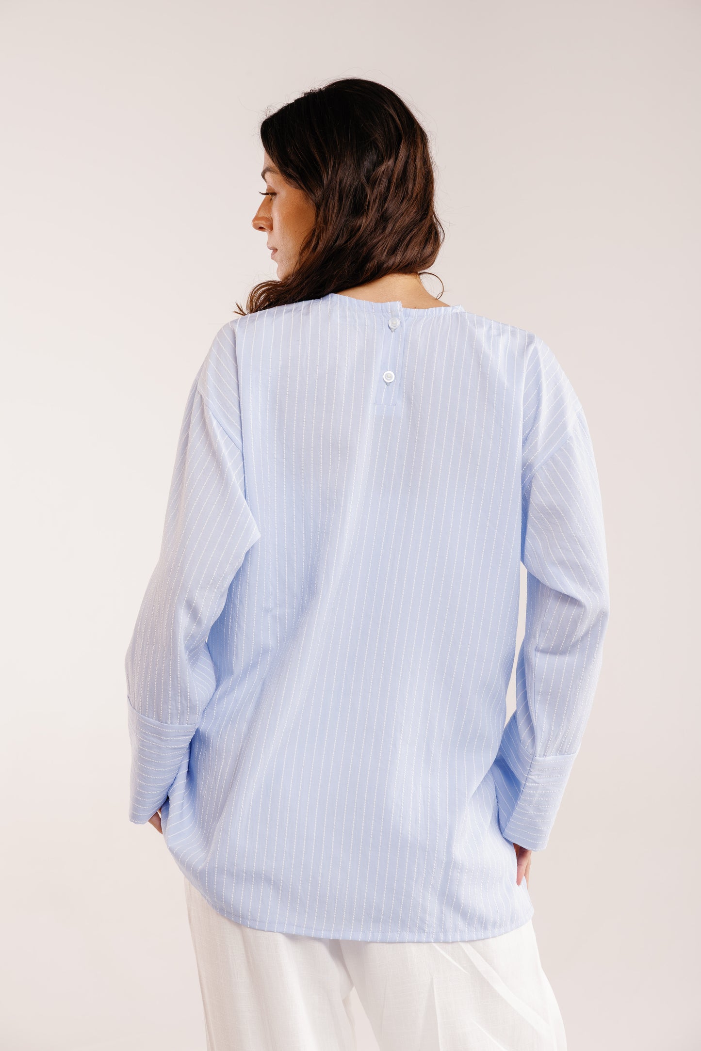 The Liner Blouse in Sky Blue