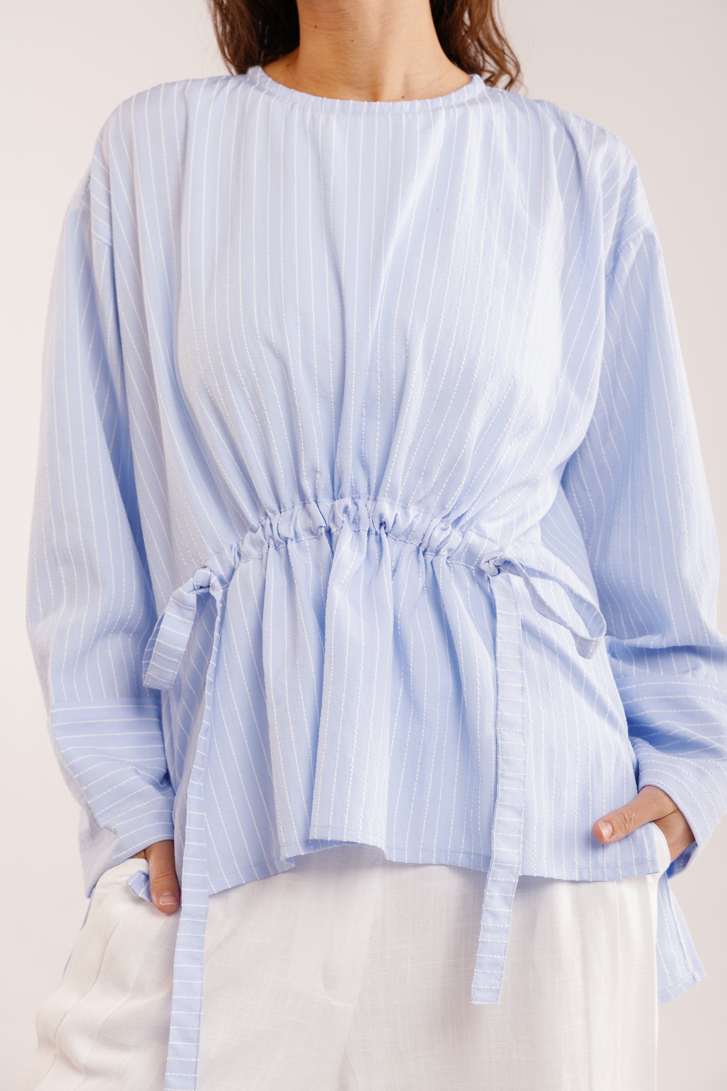 The Liner Blouse in Sky Blue