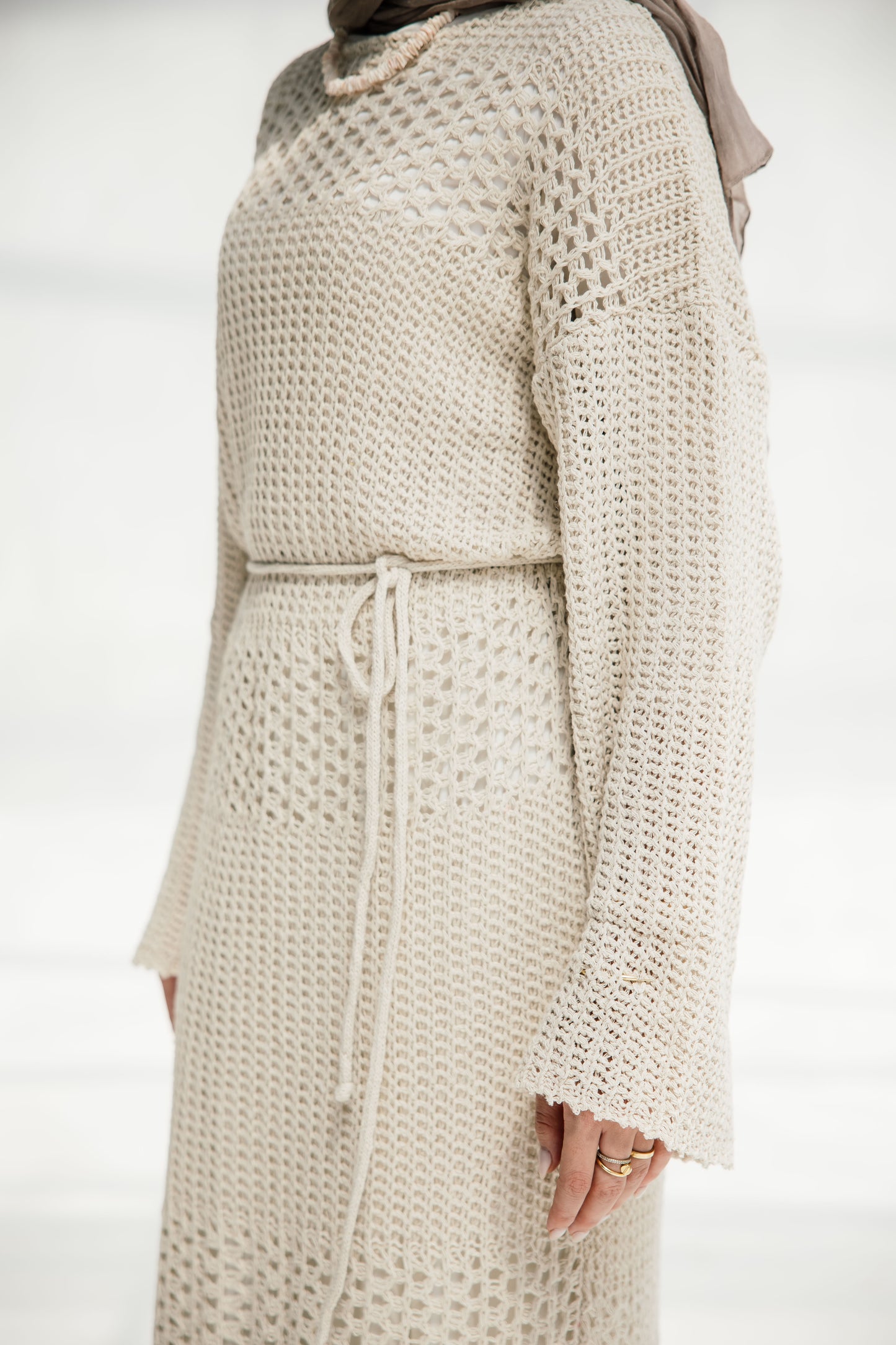 The Fish Net dress in Oat
