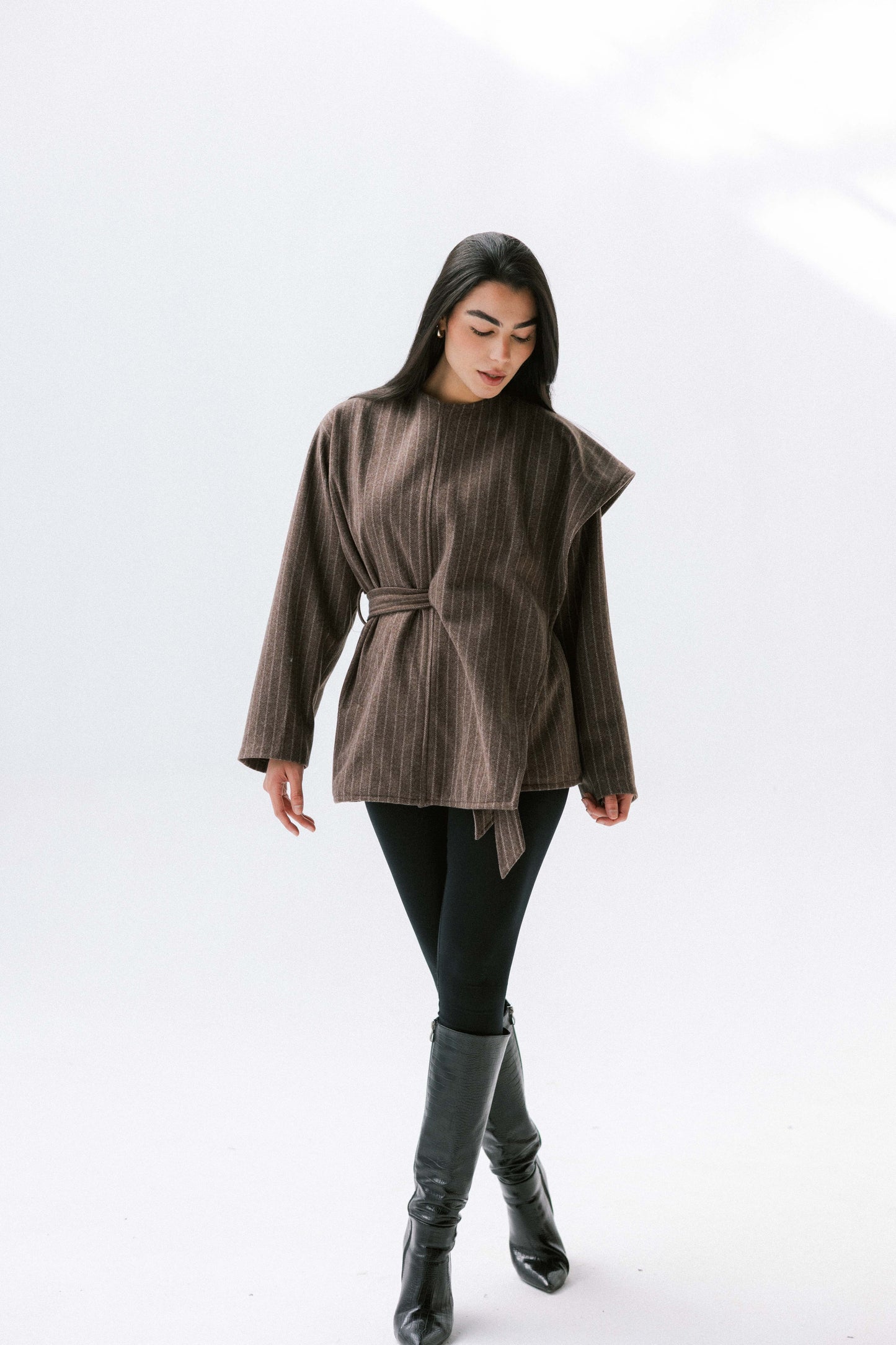 Obsidian Wrap Jacket in Brown