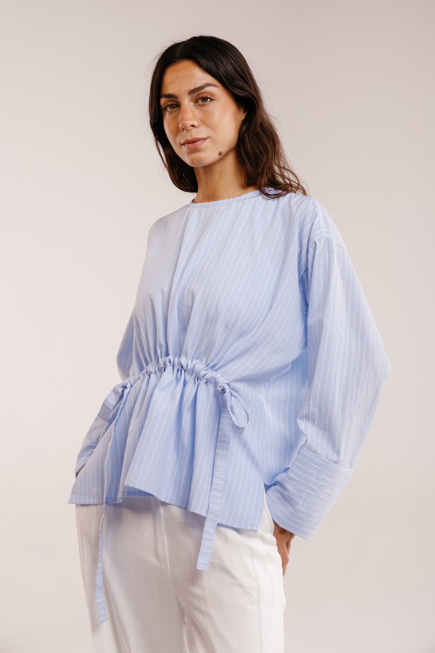 The Liner Blouse in Sky Blue