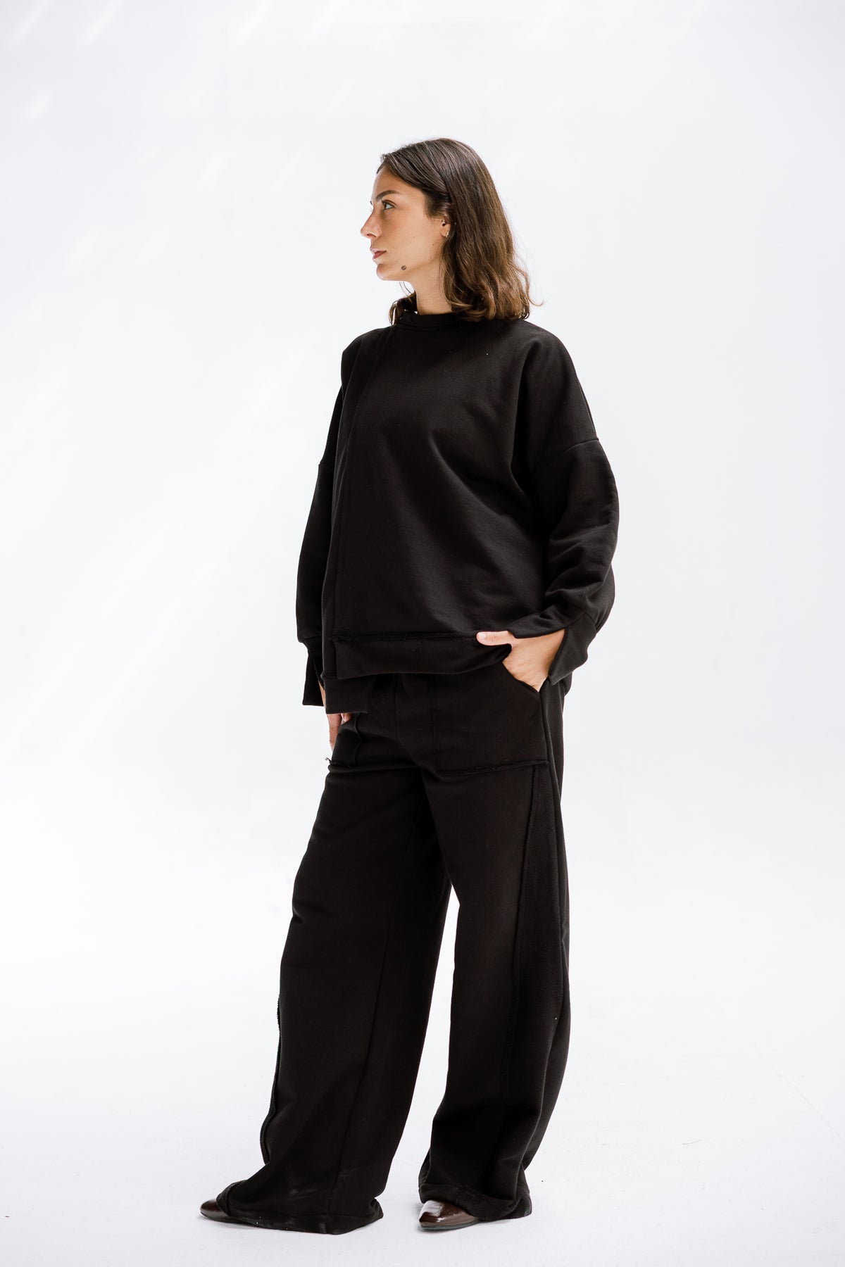 Fall Crewneck Set in Black