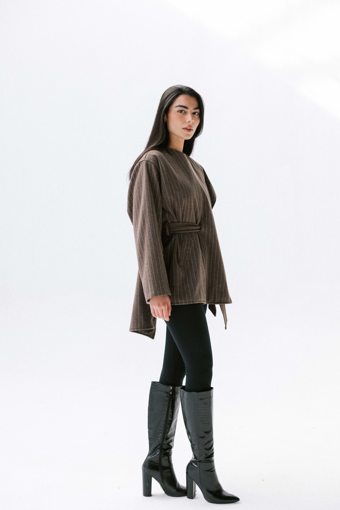 Obsidian Wrap Jacket in Brown