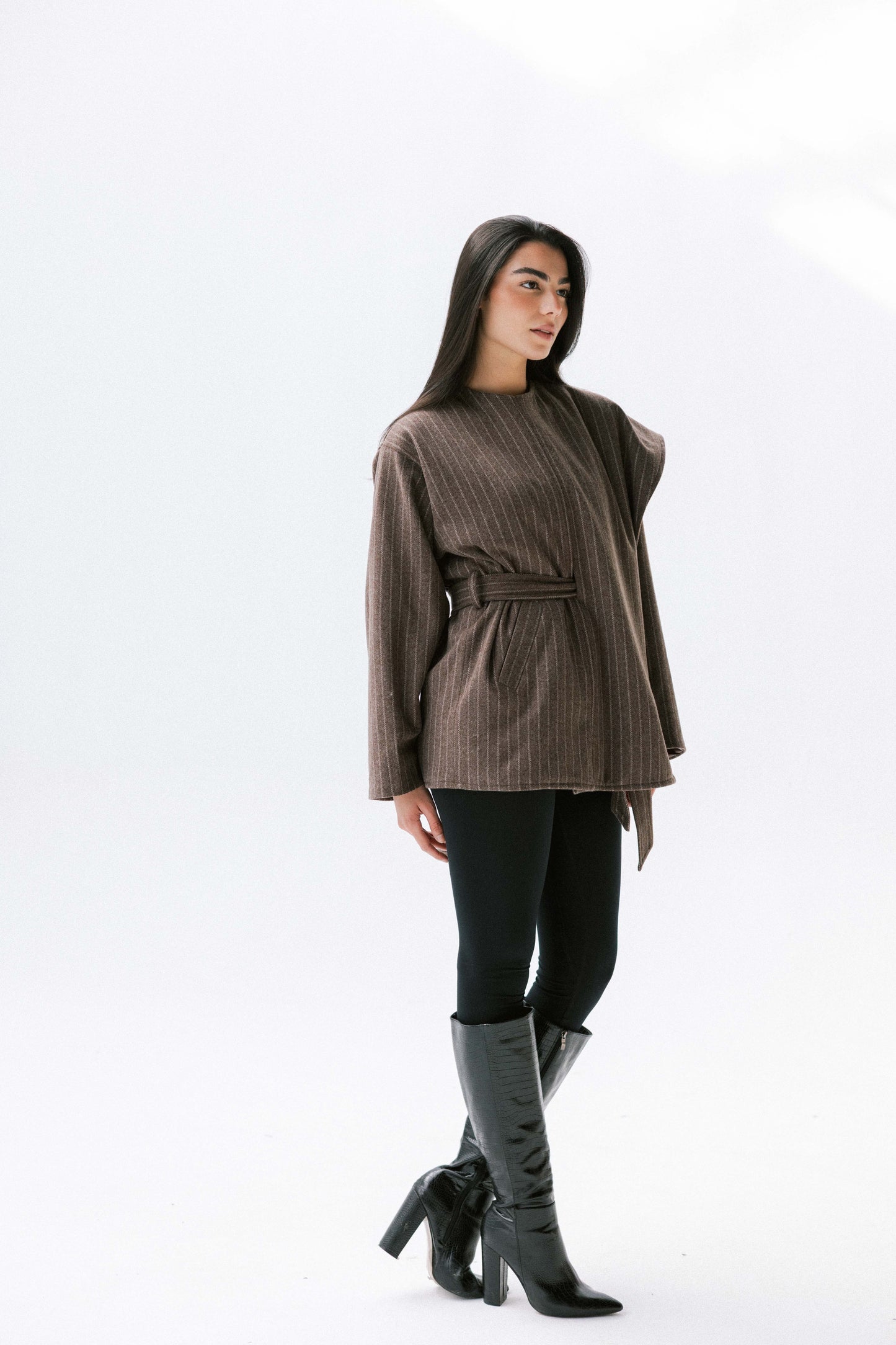 Obsidian Wrap Jacket in Brown