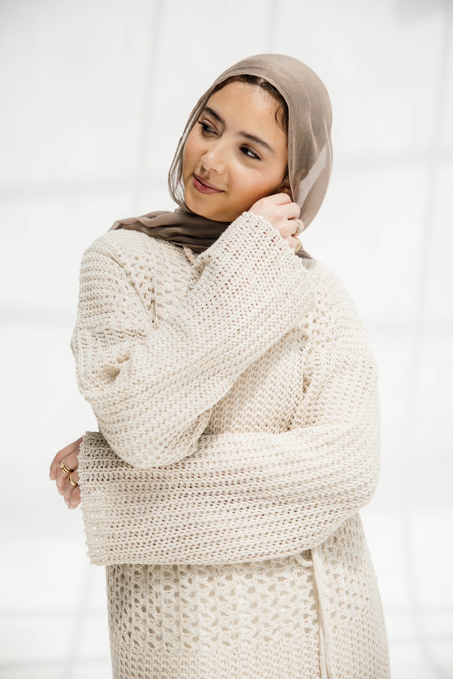 The Fish Net dress in Oat