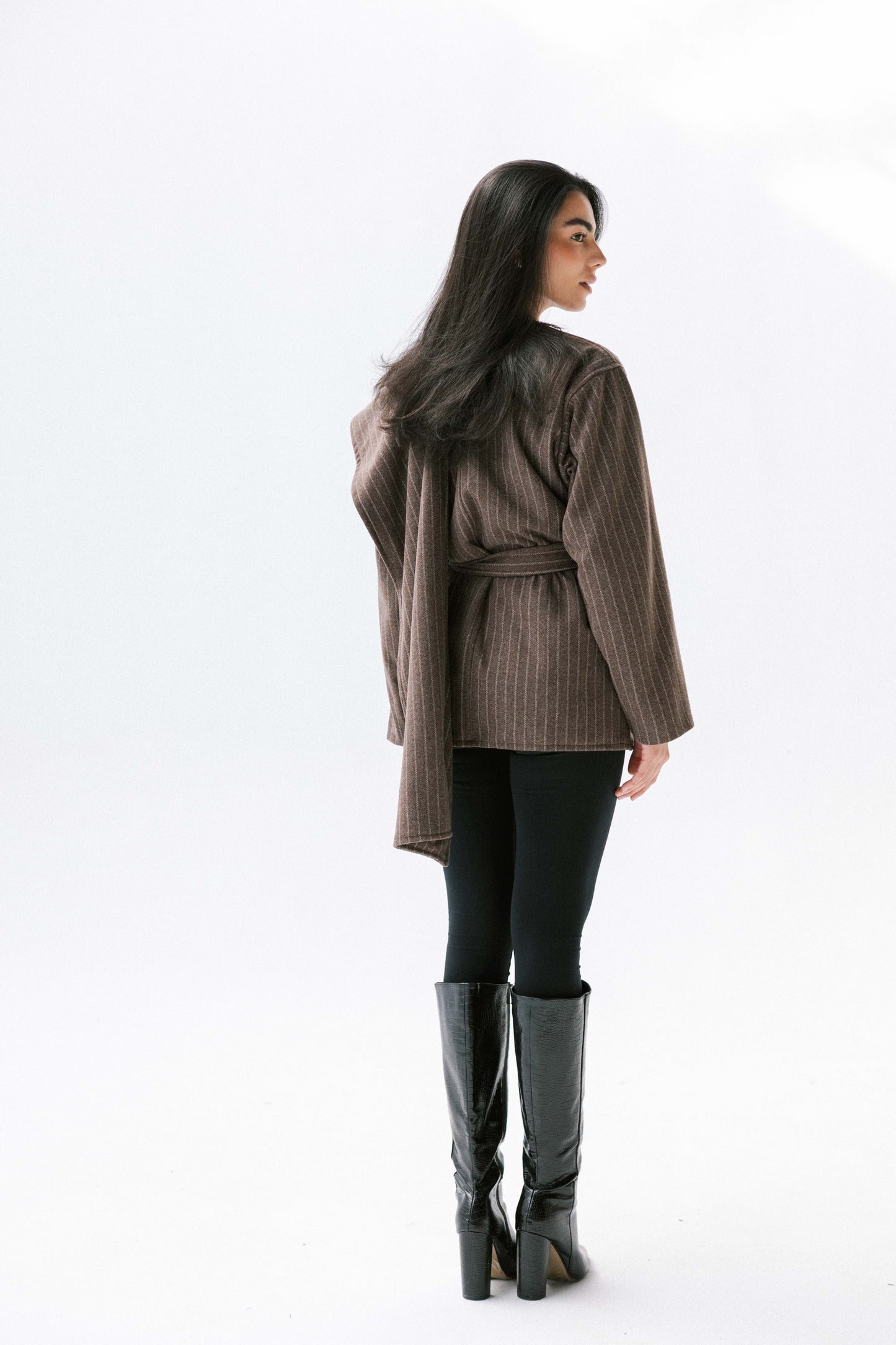 Obsidian Wrap Jacket in Brown