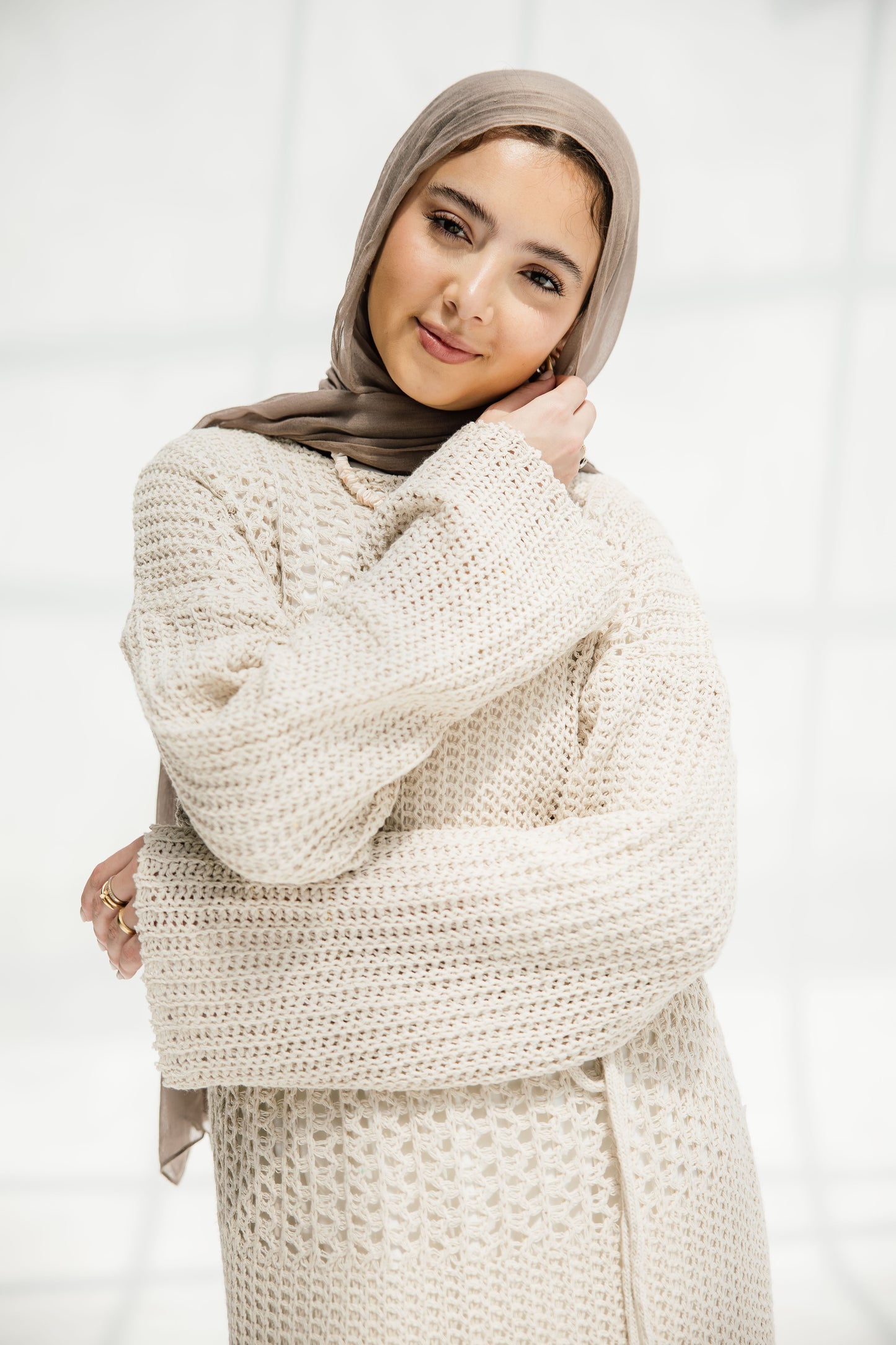 The Fish Net dress in Oat