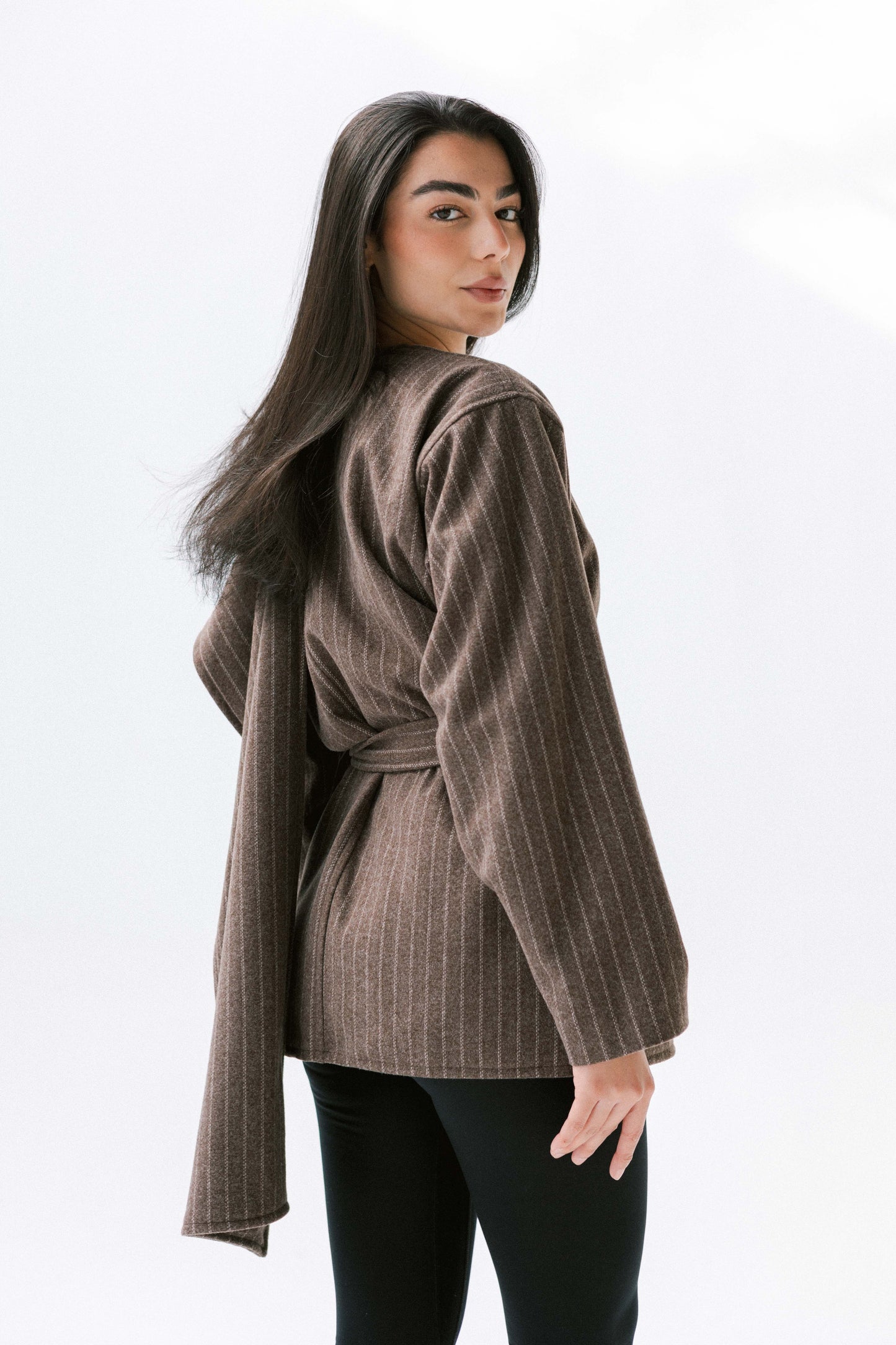 Obsidian Wrap Jacket in Brown