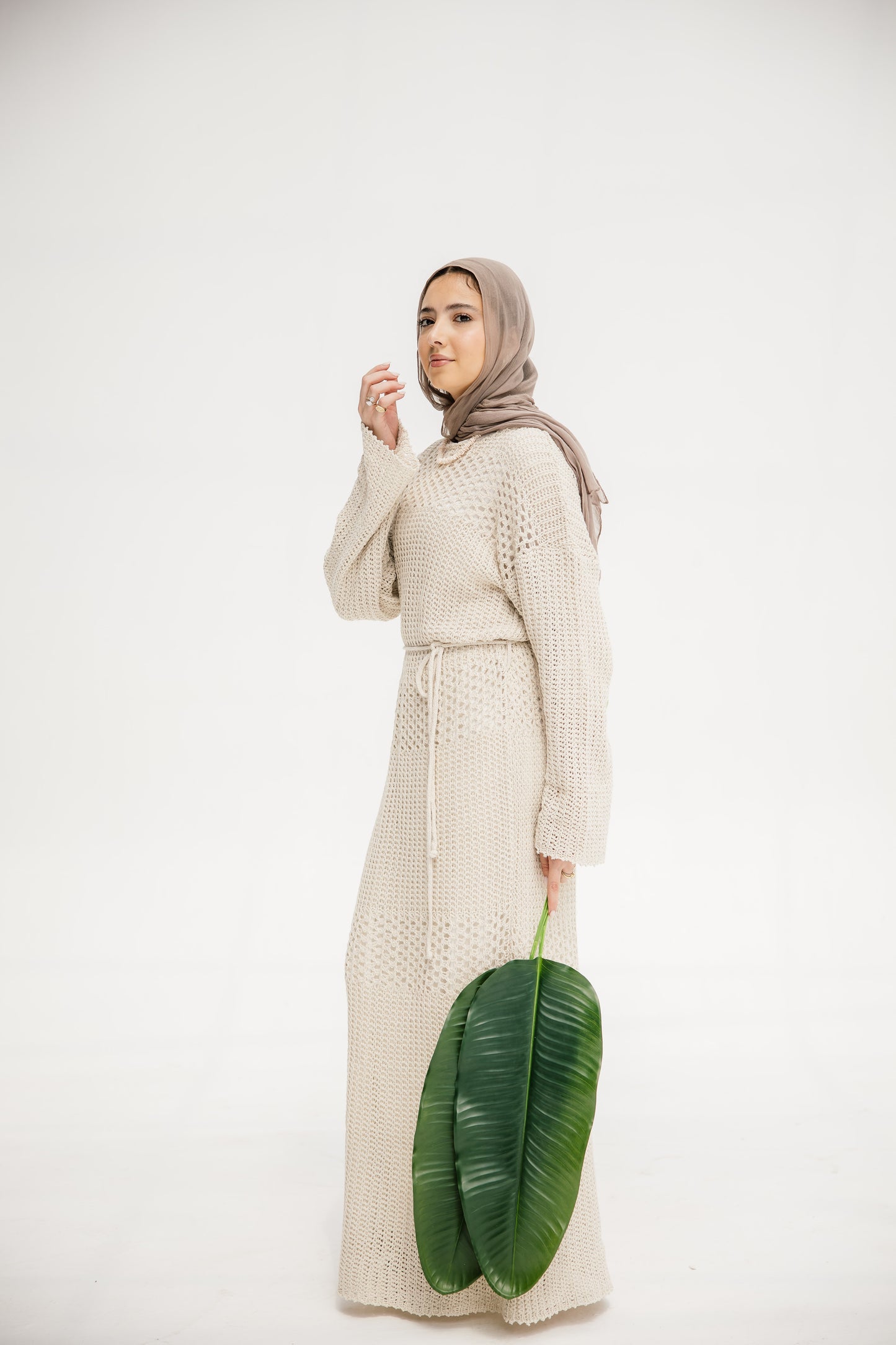 The Fish Net dress in Oat