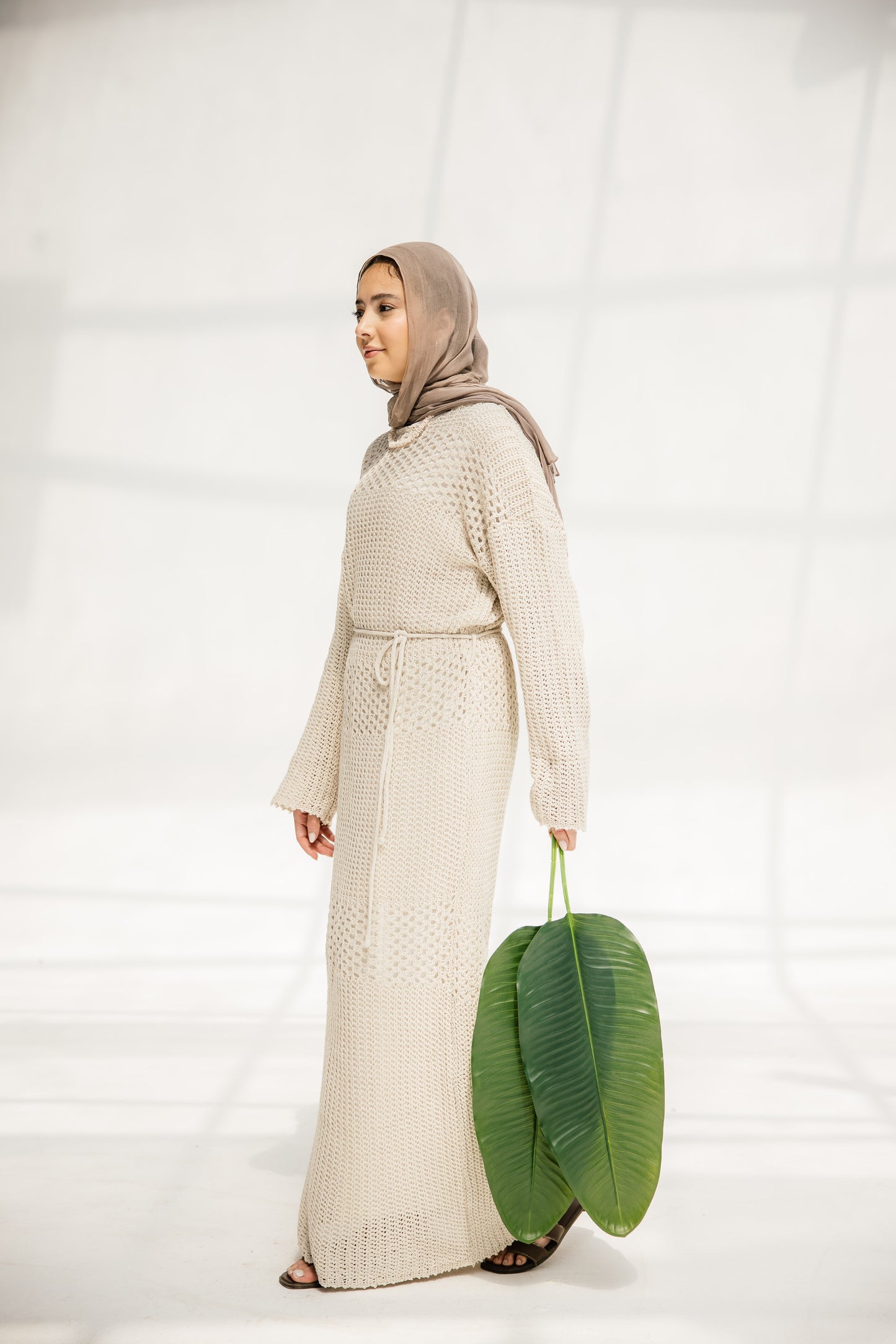 The Fish Net dress in Oat