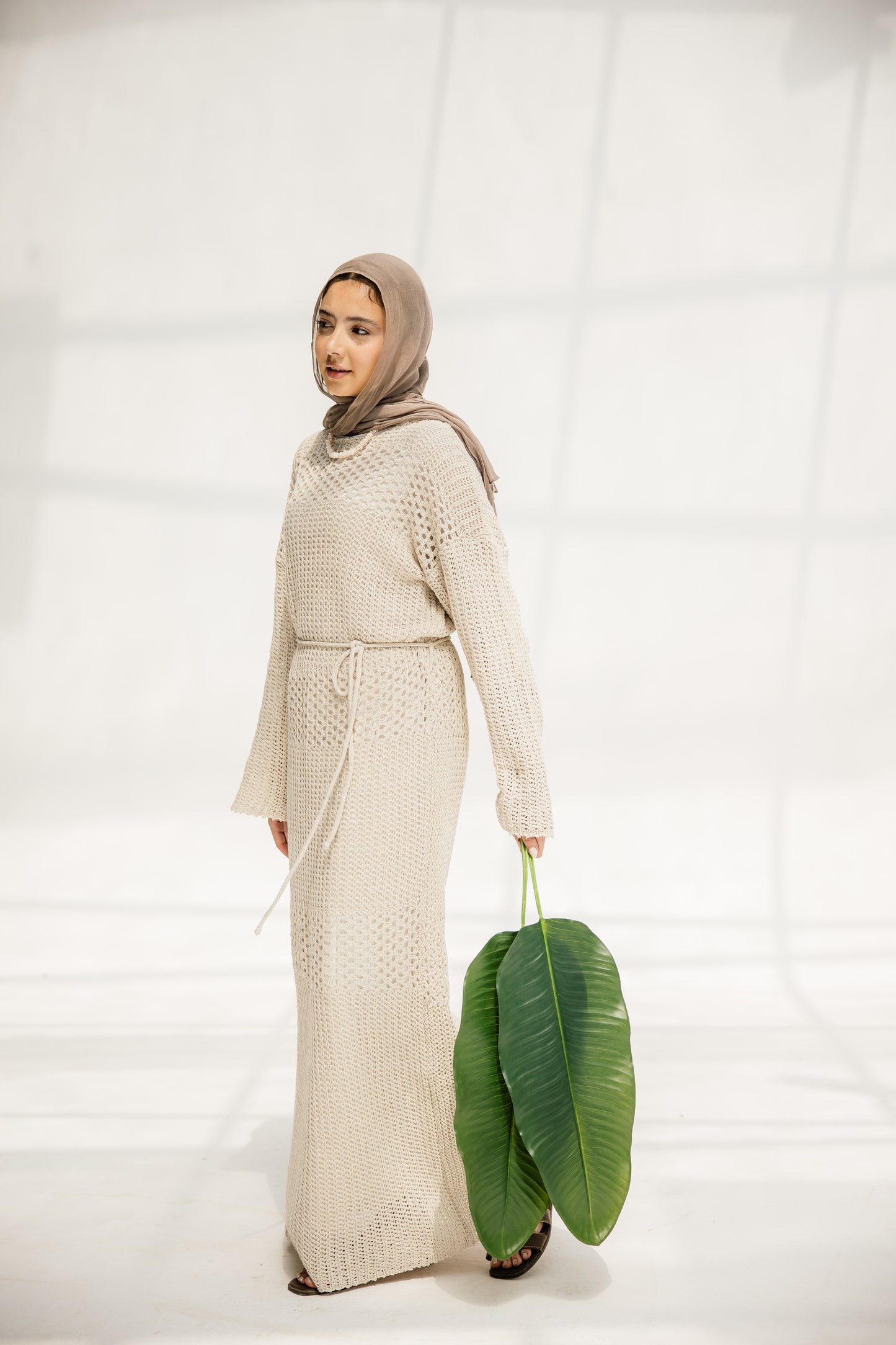 The Fish Net dress in Oat