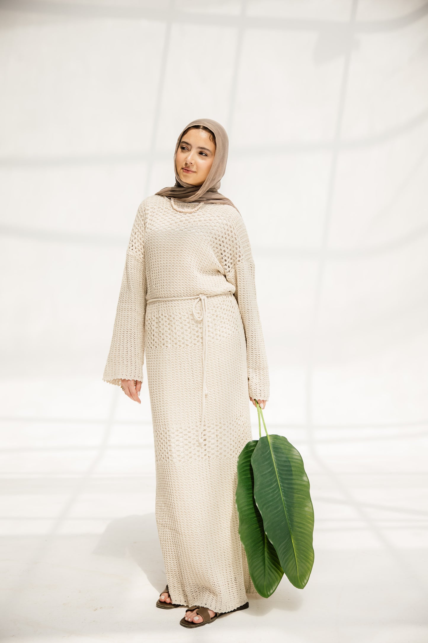 The Fish Net dress in Oat