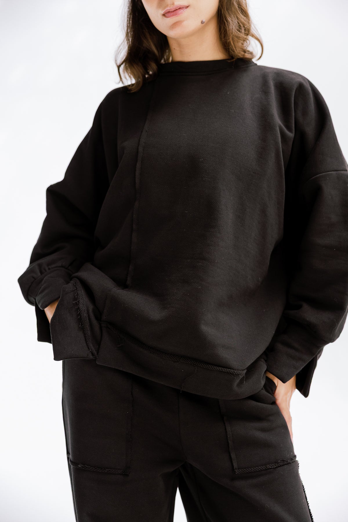 Fall Crewneck Set in Black