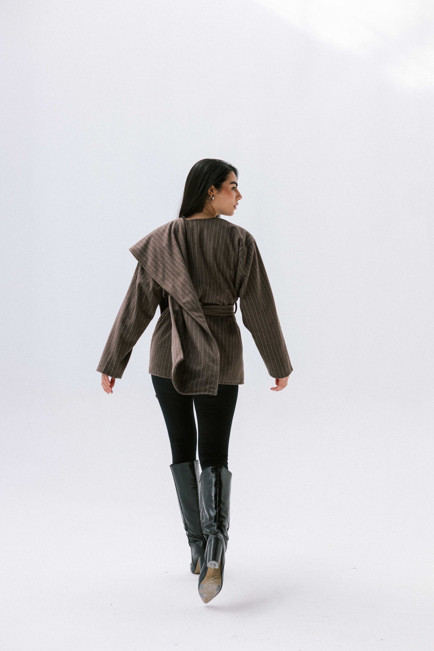 Obsidian Wrap Jacket in Brown