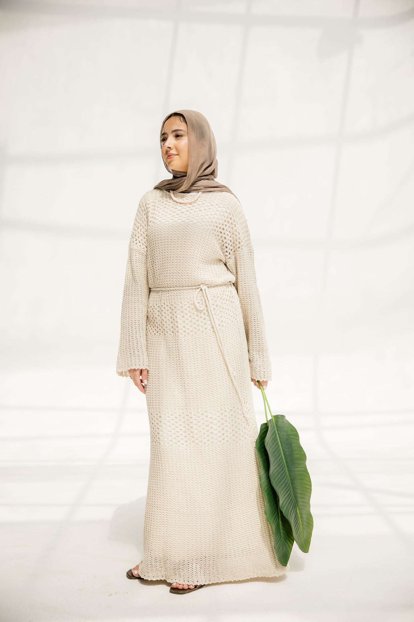 The Fish Net dress in Oat