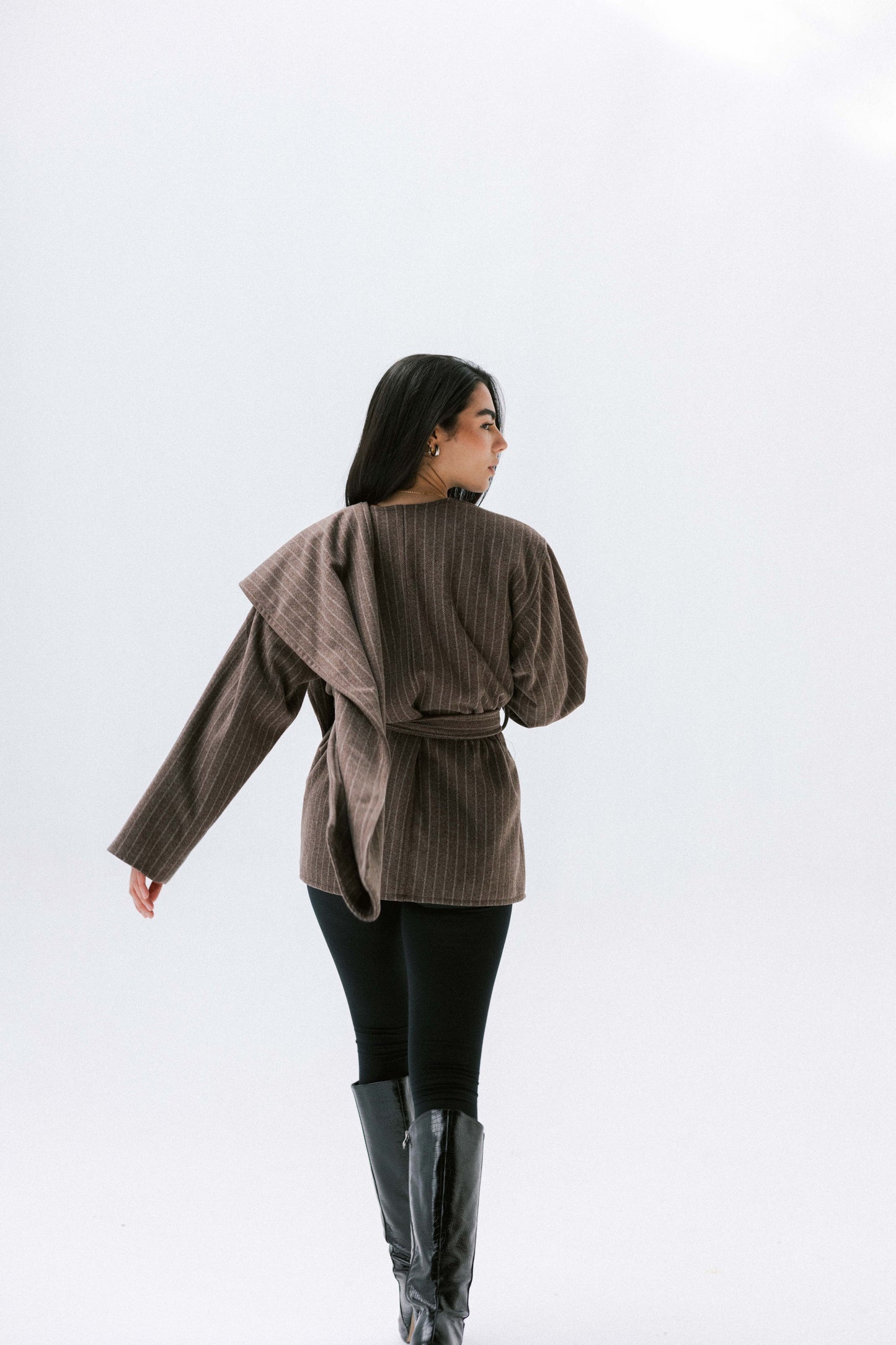 Obsidian Wrap Jacket in Brown