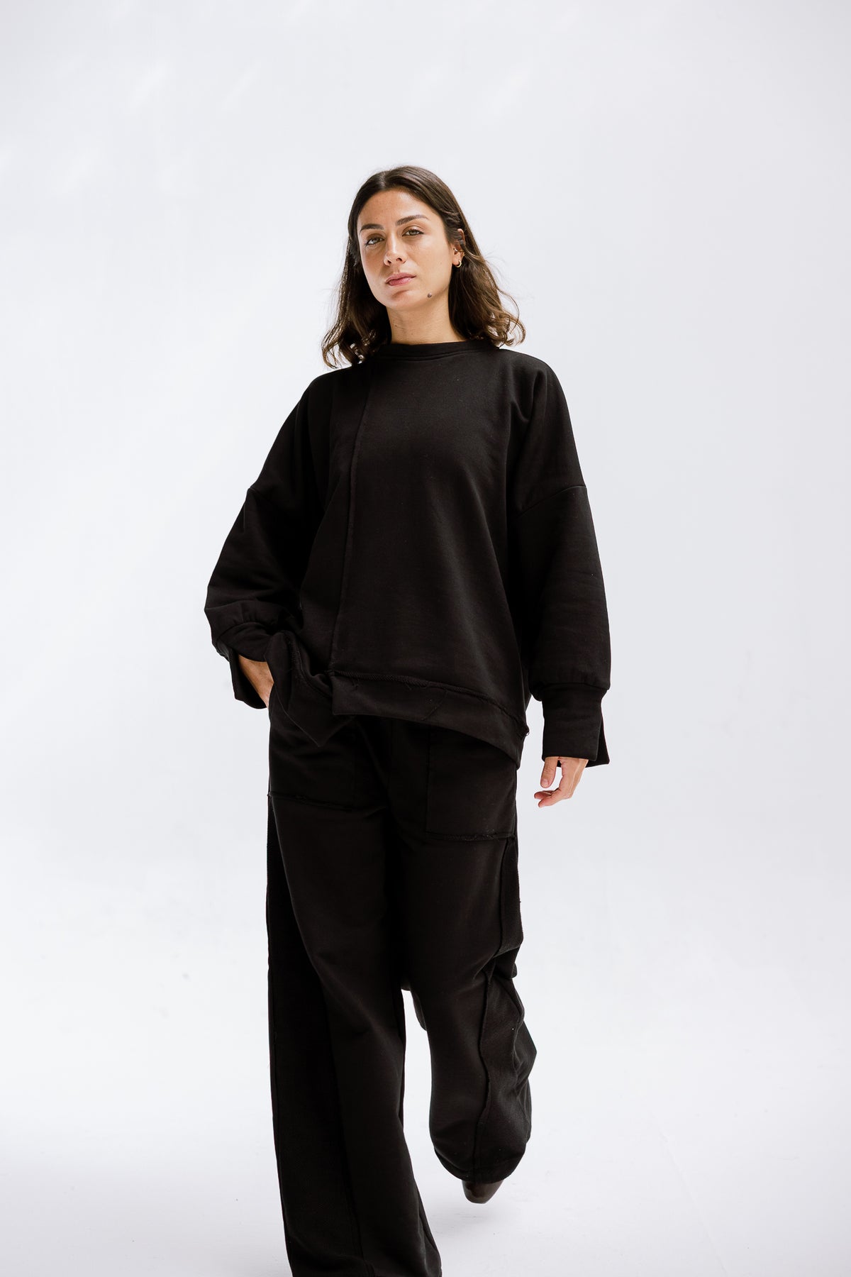 Fall Crewneck Set in Black