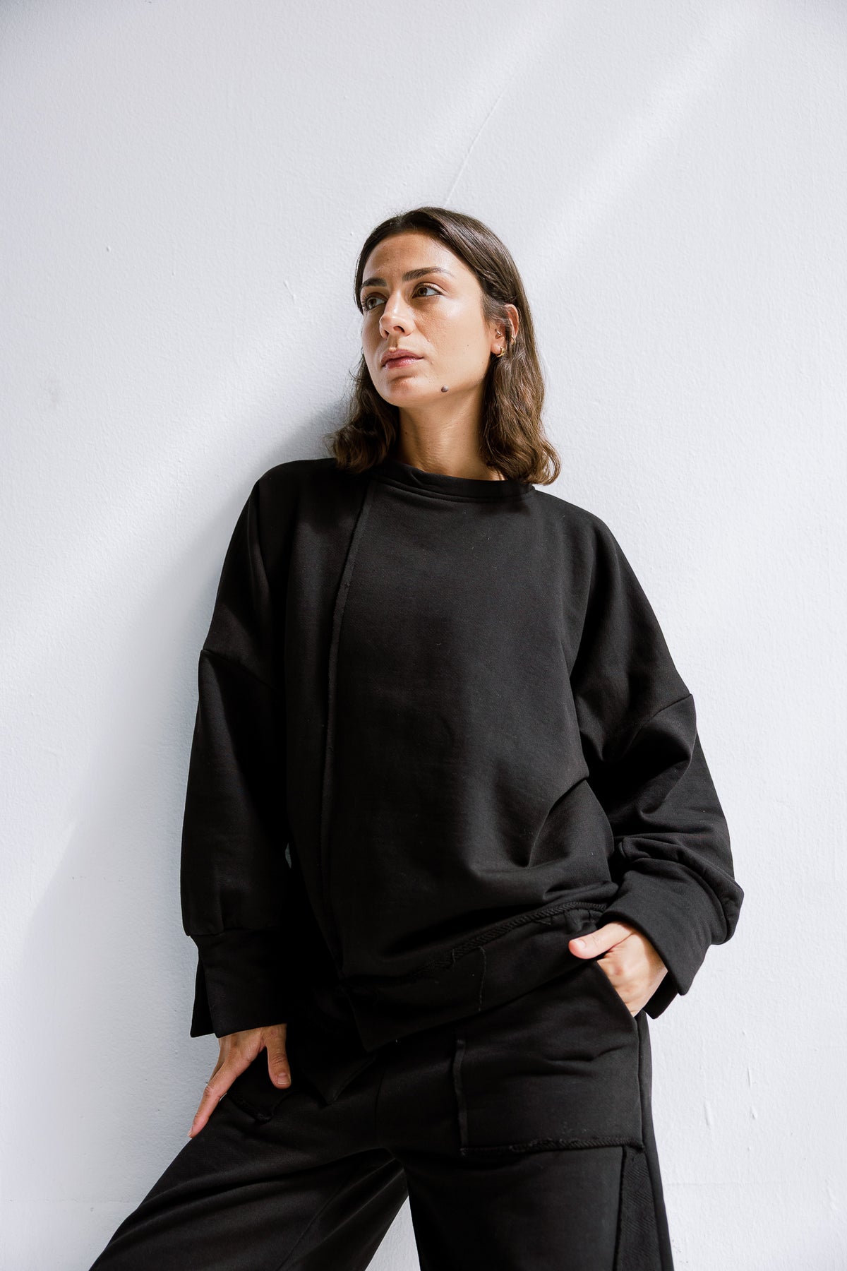 Fall Crewneck Set in Black