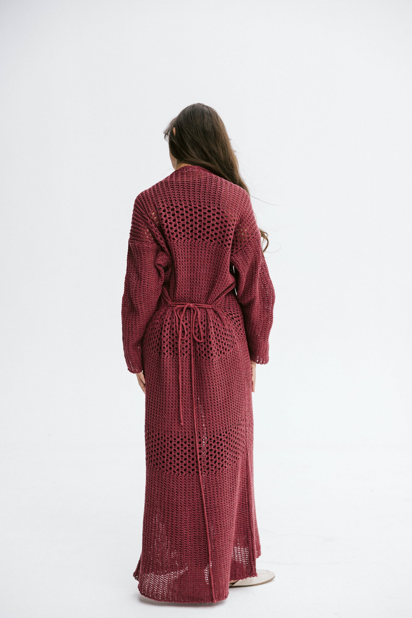 The Fish Net dress in Maroon