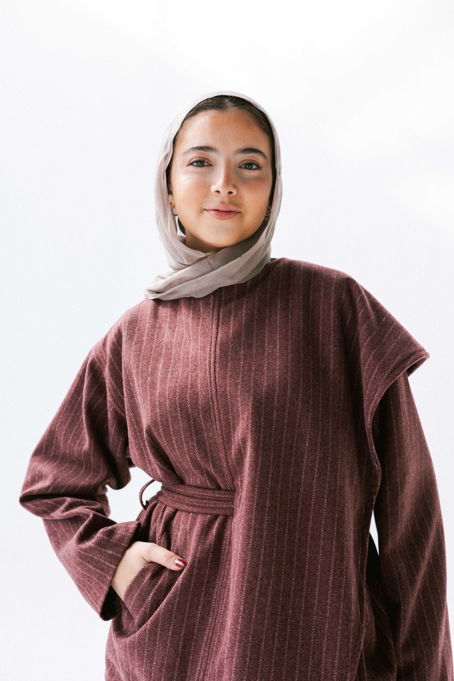 Obsidian Wrap Jacket in Maroon