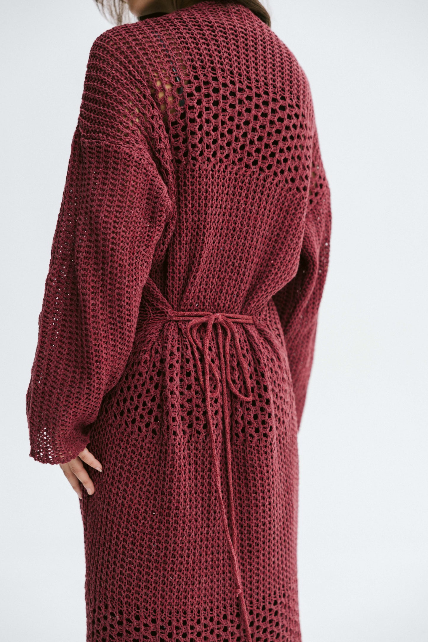 The Fish Net dress in Maroon