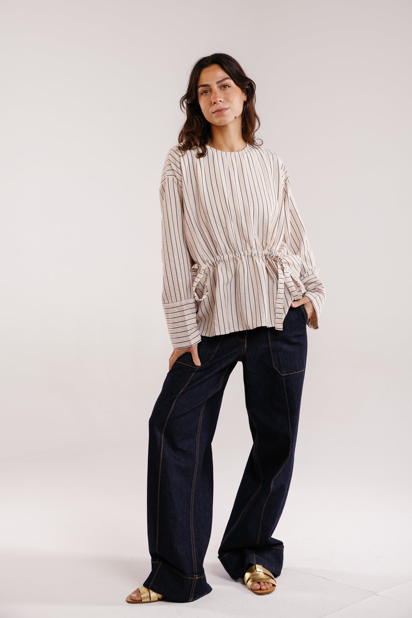 The Liner Blouse in Beige
