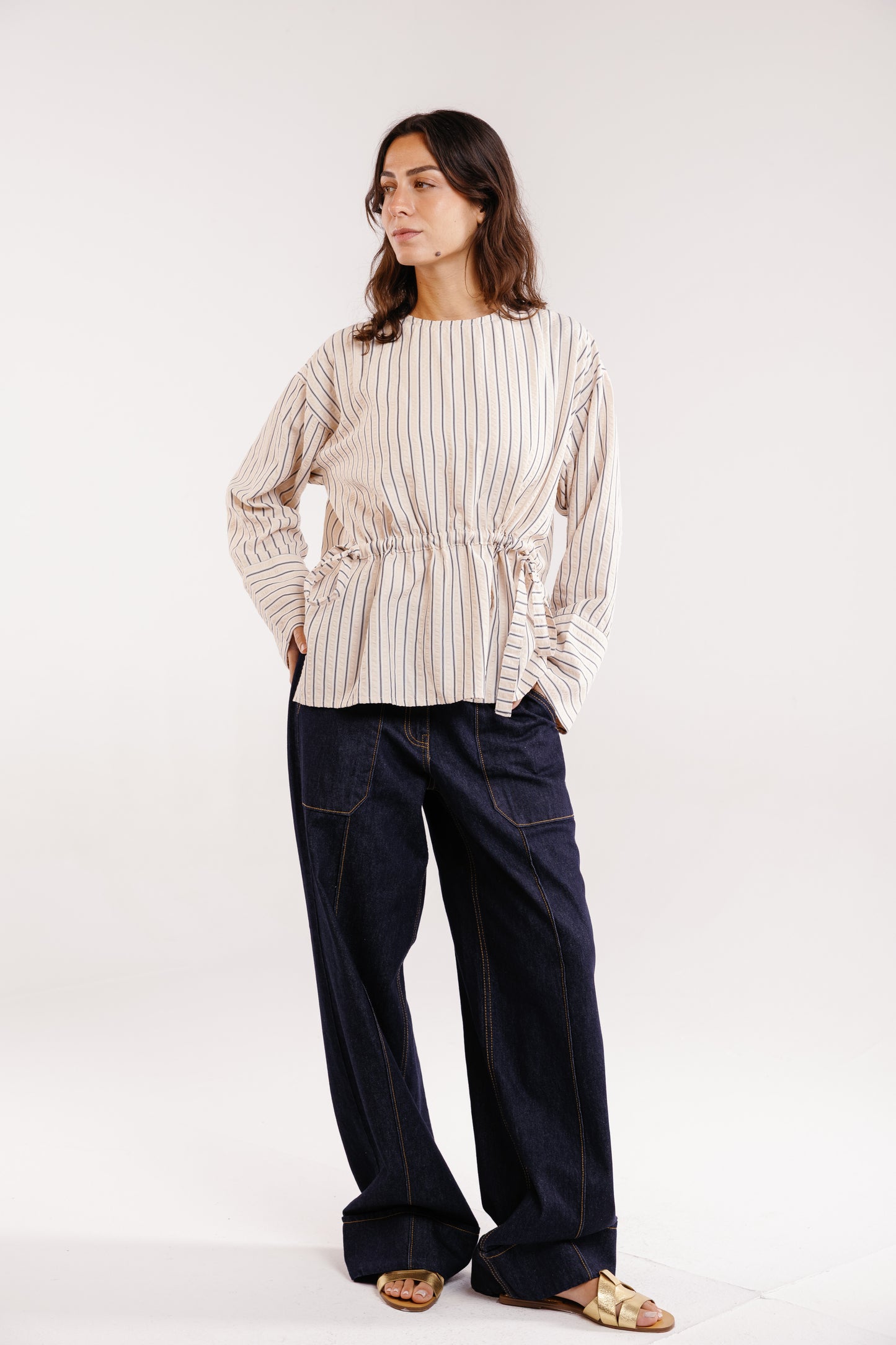 The Liner Blouse in Beige