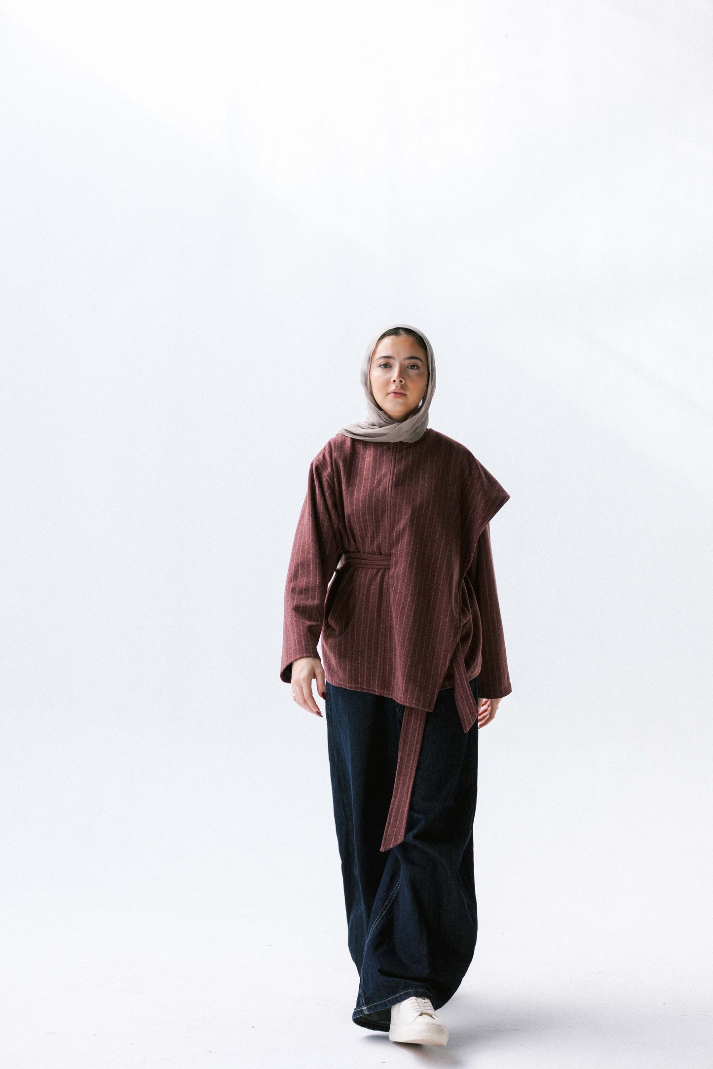 Obsidian Wrap Jacket in Maroon